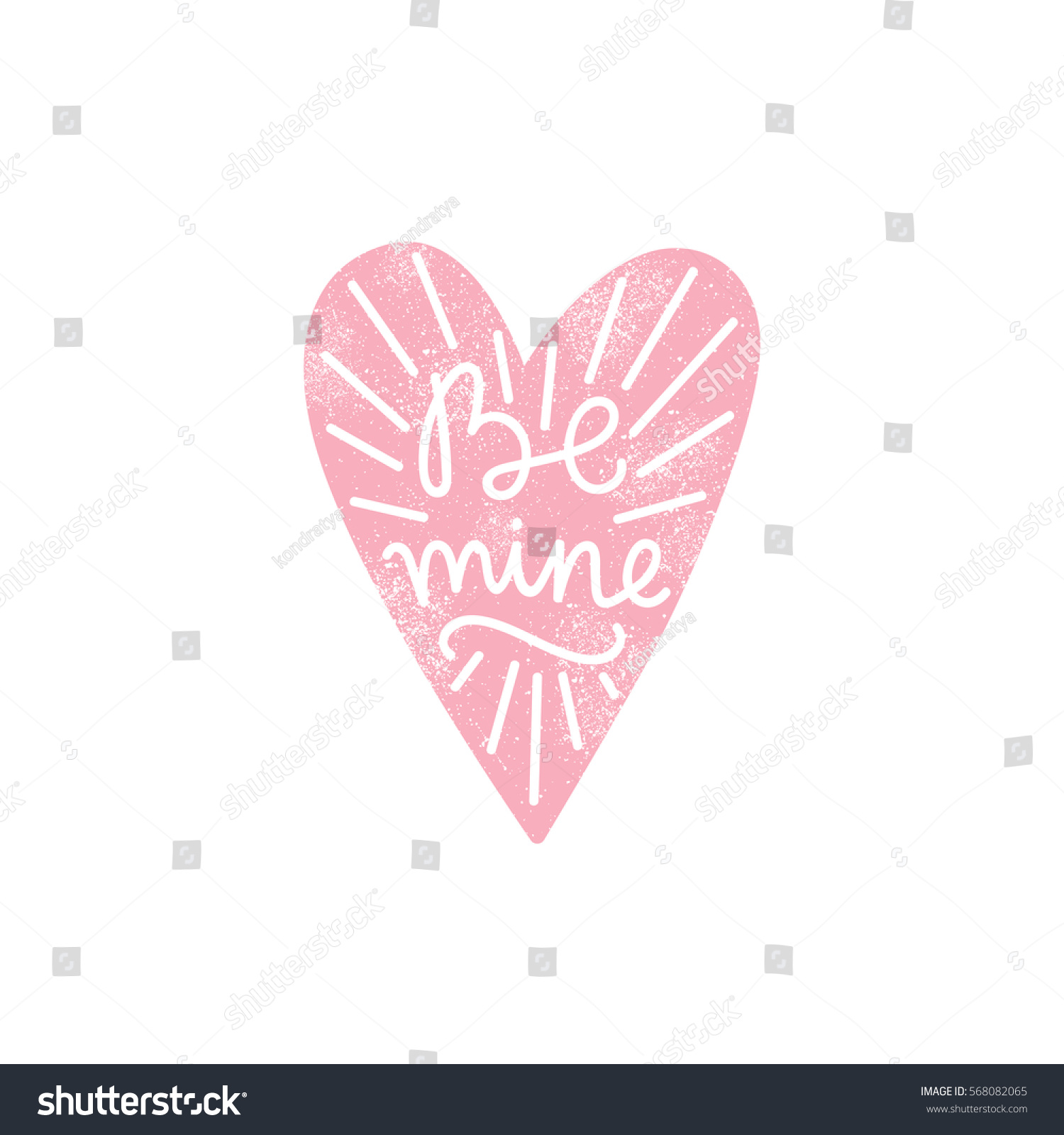 Be Mine Heart Silhouette Calligraphy Vector Stock Vector (Royalty Free