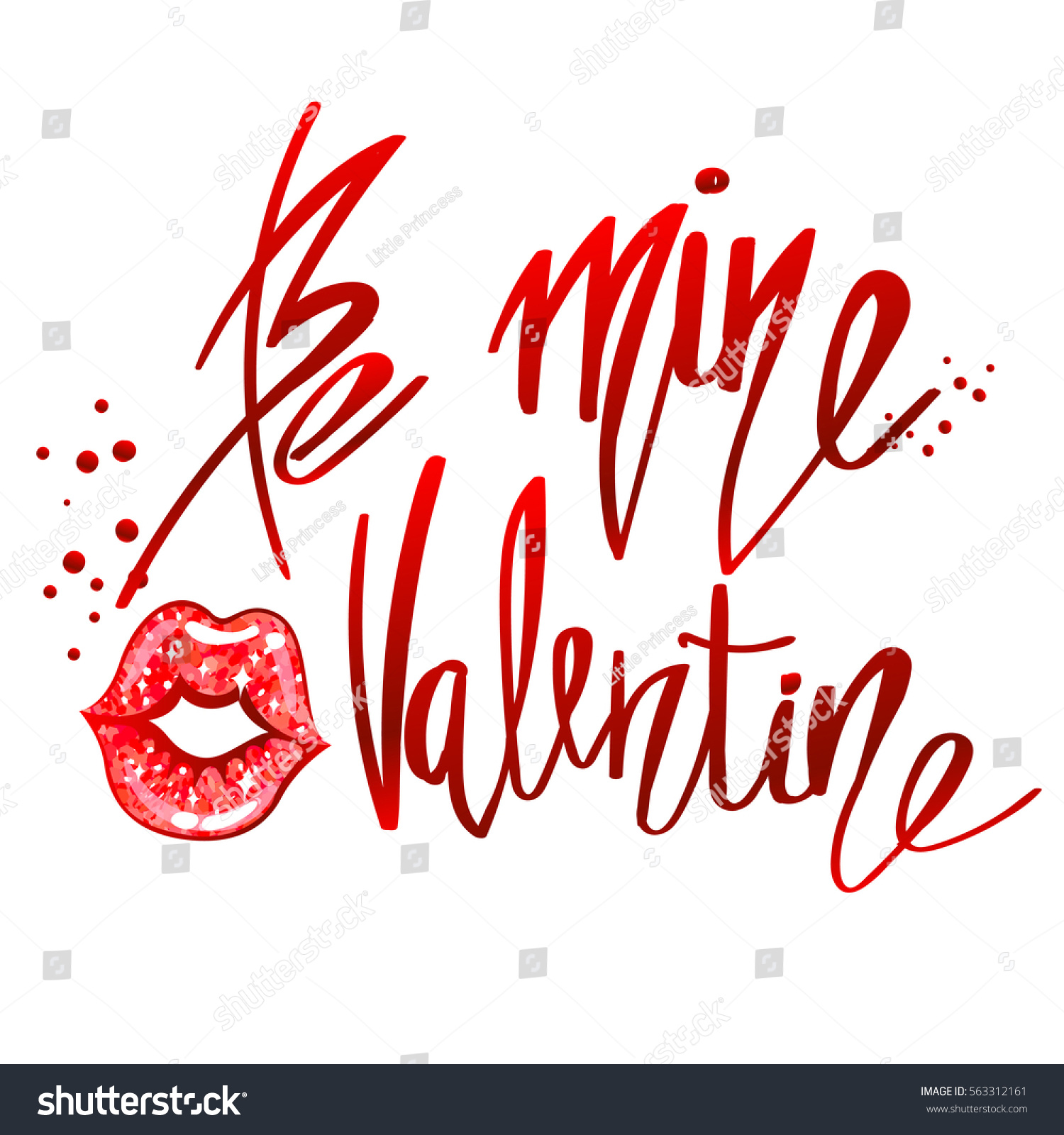 Poster For Valentines Day Be Mine Valentines Card With Shimmering Gold