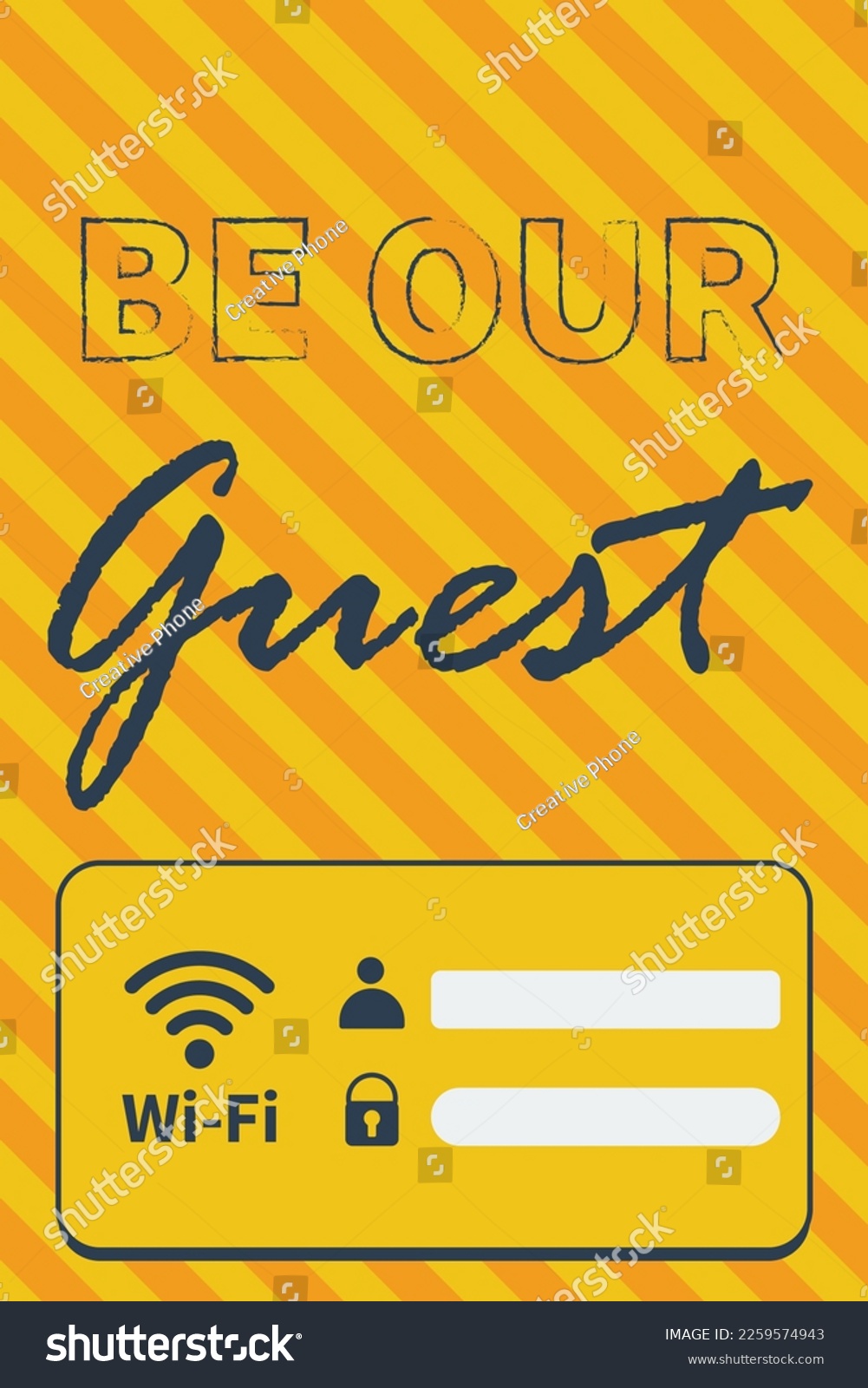 SVG of Be our guest WiFi Password Symbol Sign, Vector Illustration wifi Password card svg