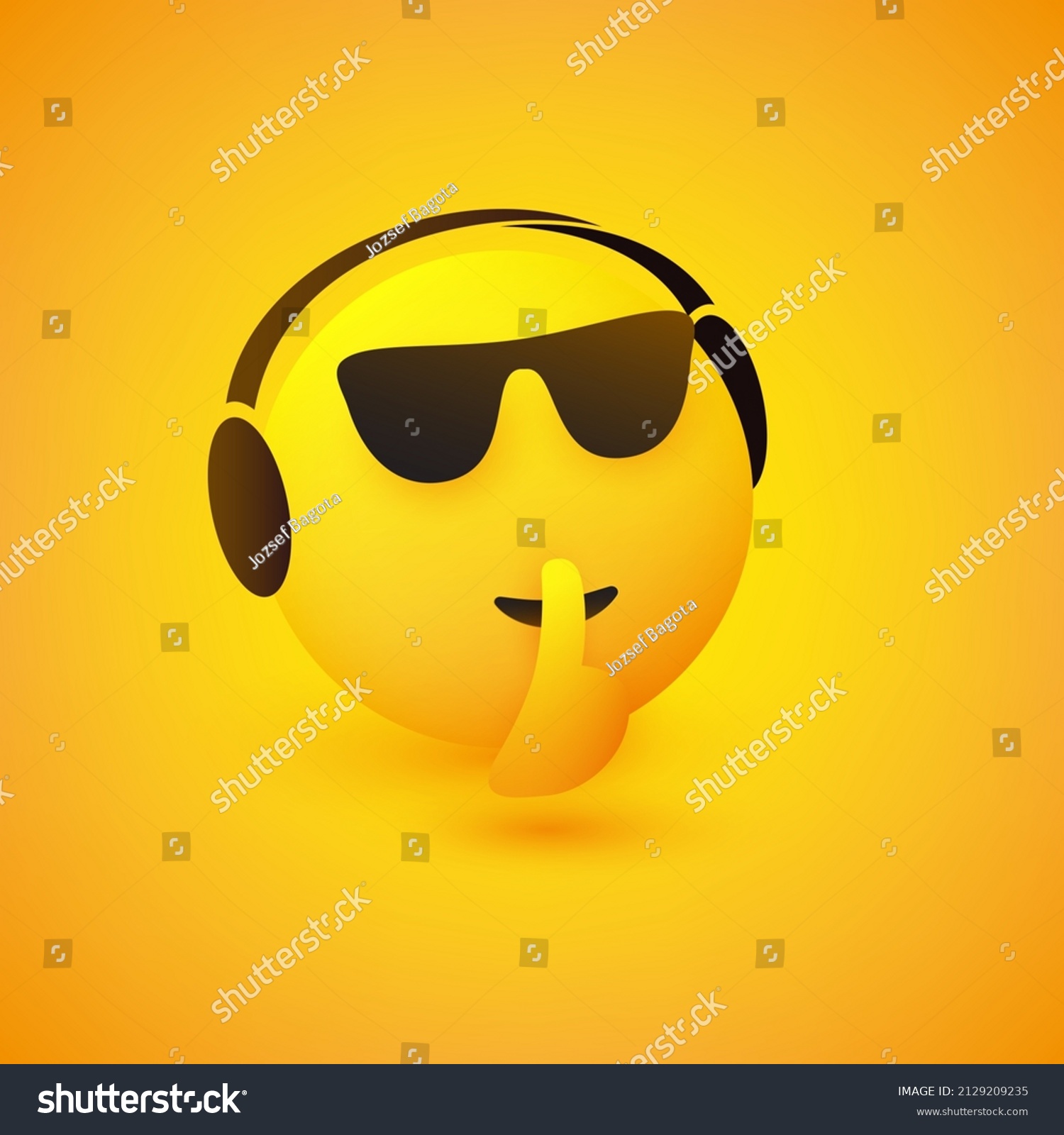 Be Quiet Shushing Face Sunglasses Listening Stock Vector Royalty Free 2129209235 Shutterstock 