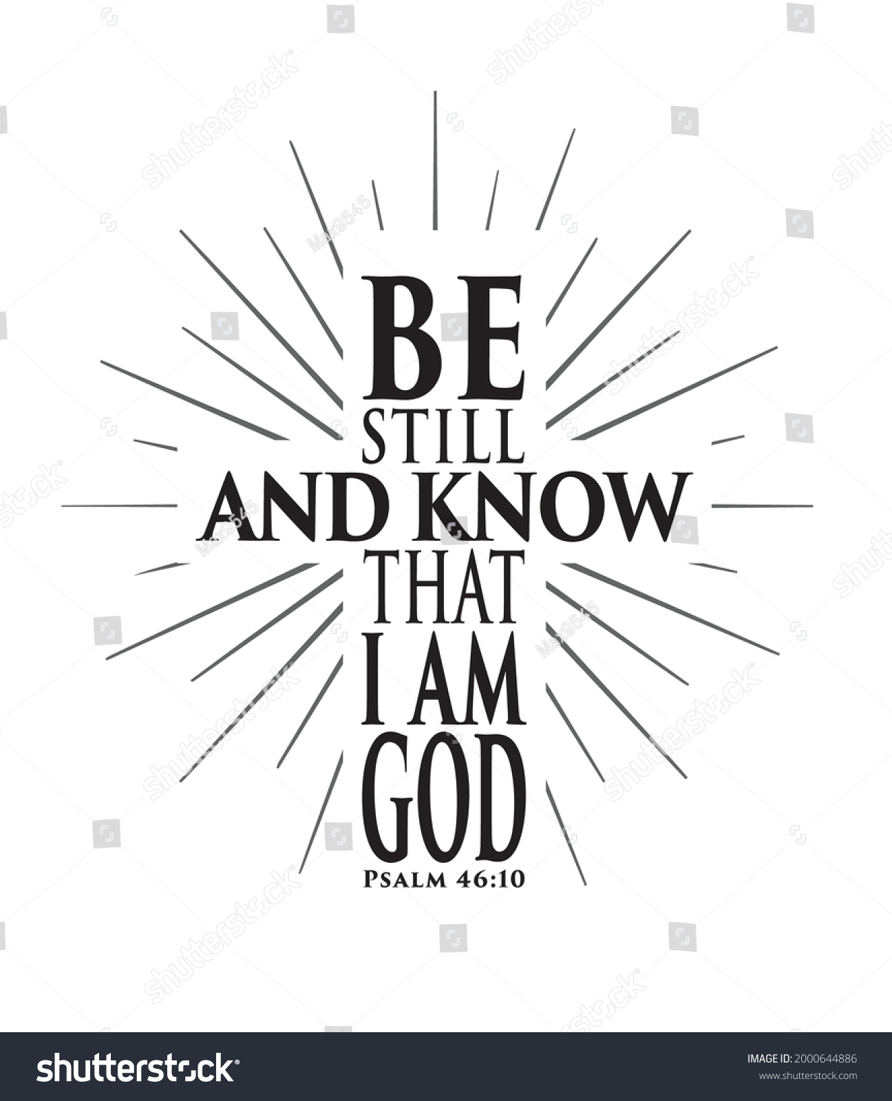 Be Still Know That God Psalm Stock Vector (Royalty Free) 2000644886