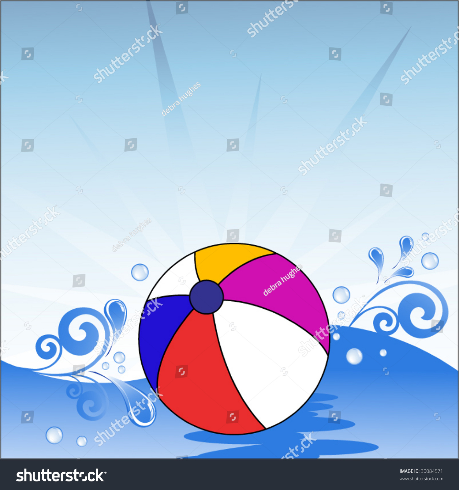 Beach Ball In Water beach ball floating on water waves stock vector 30084571 Beach Ball In Water beach ball floating on water waves stock vector 30084571