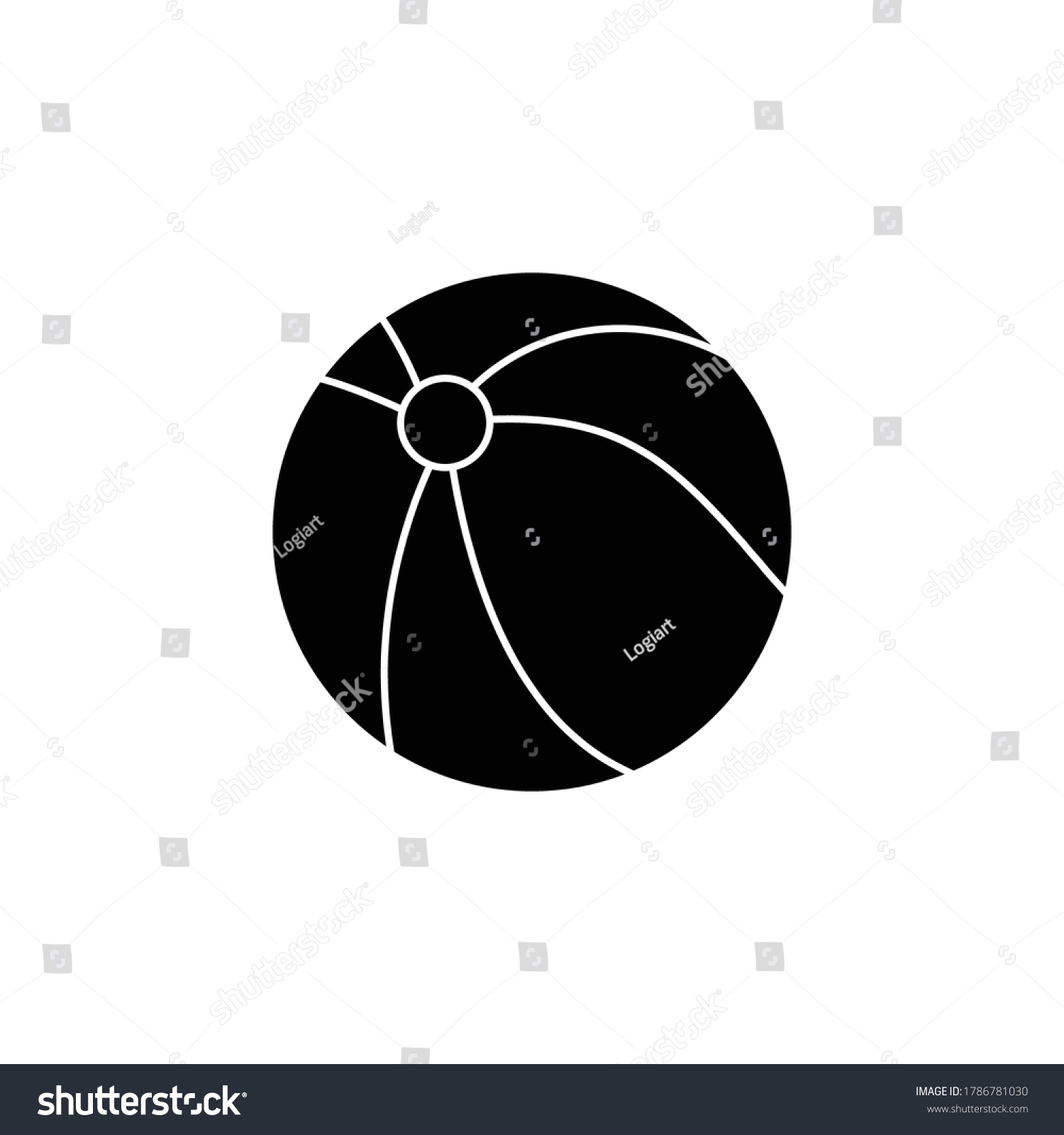 Beach Ball Silhouette Icon Design Vector Stock Vector Royalty Free