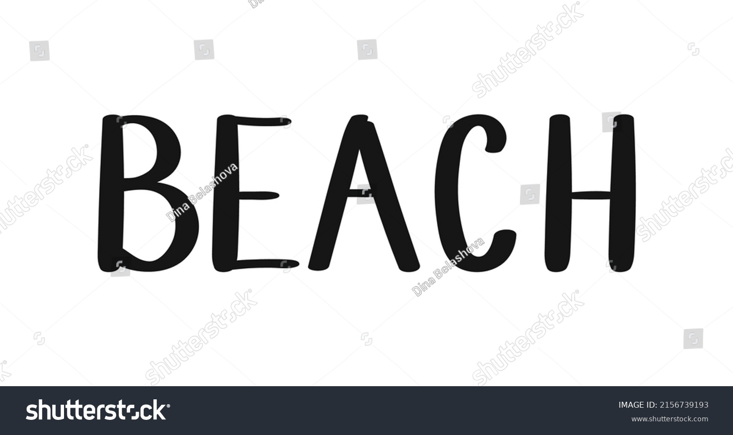 Beach Lettering Hand Written Word Illustration Stock Vector (Royalty ...