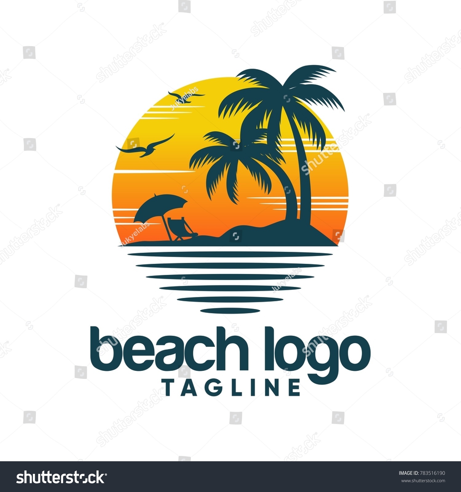 Beach Logo Design Vector Stock Vector (Royalty Free) 783516190