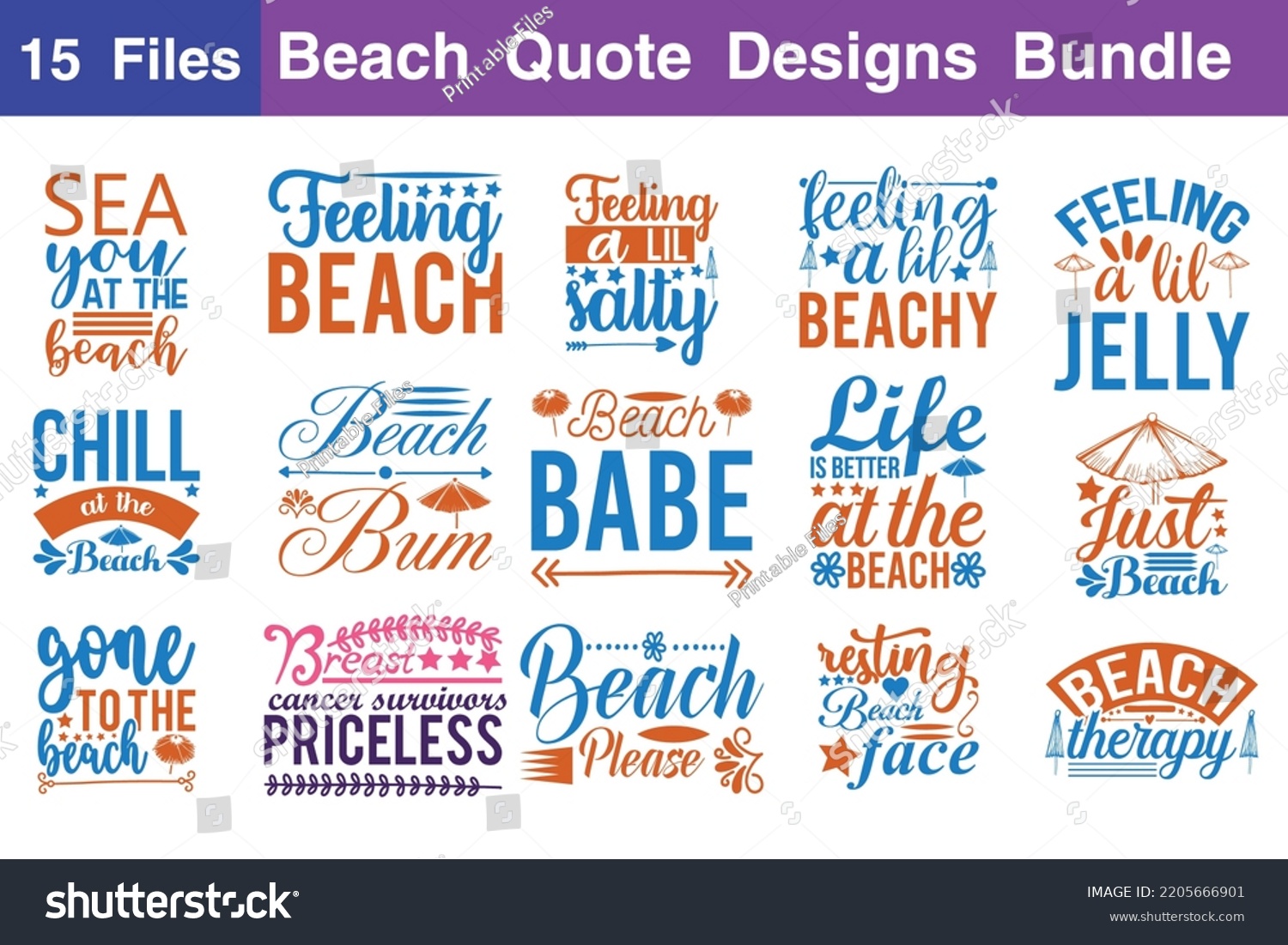 SVG of Beach Quotes svg Bundle. Quotes about Beach,Beach cut files Bundle of 15 eps Files for Cutting Machines Cameo Cricut,Beach Quotes svg