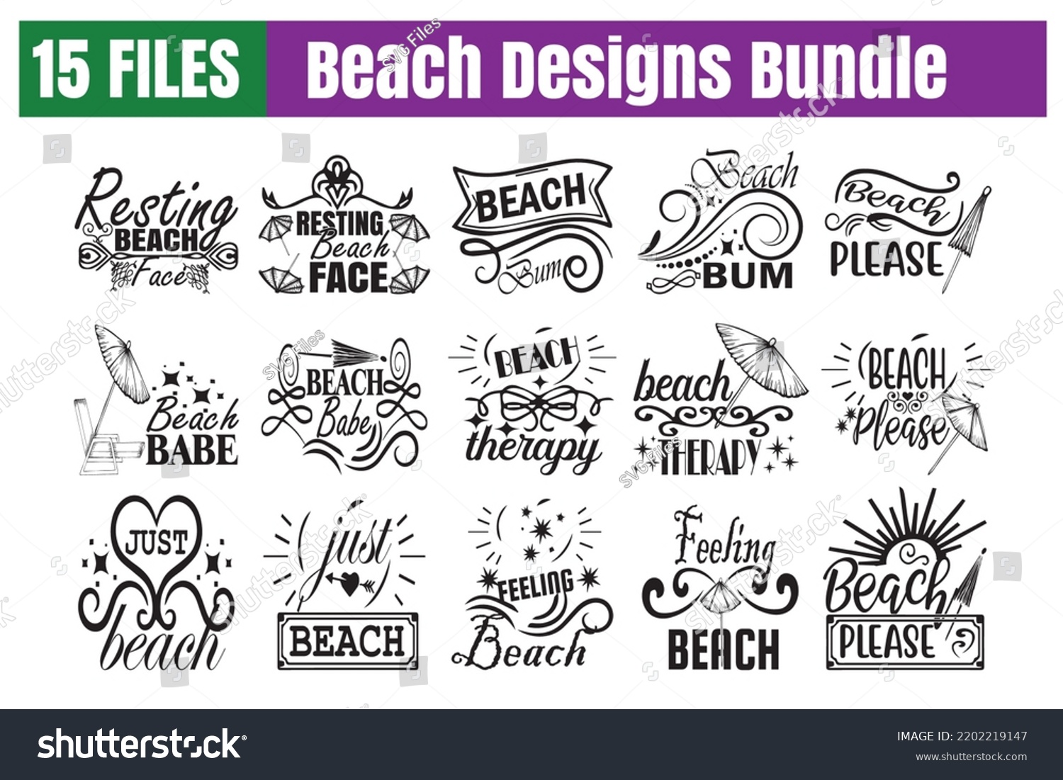 SVG of Beach Quotes svg Bundle. Quotes about Beach, Beach cut files Bundle of 15 svg eps Files for Cutting Machines Cameo Cricut, Beach Quotes svg