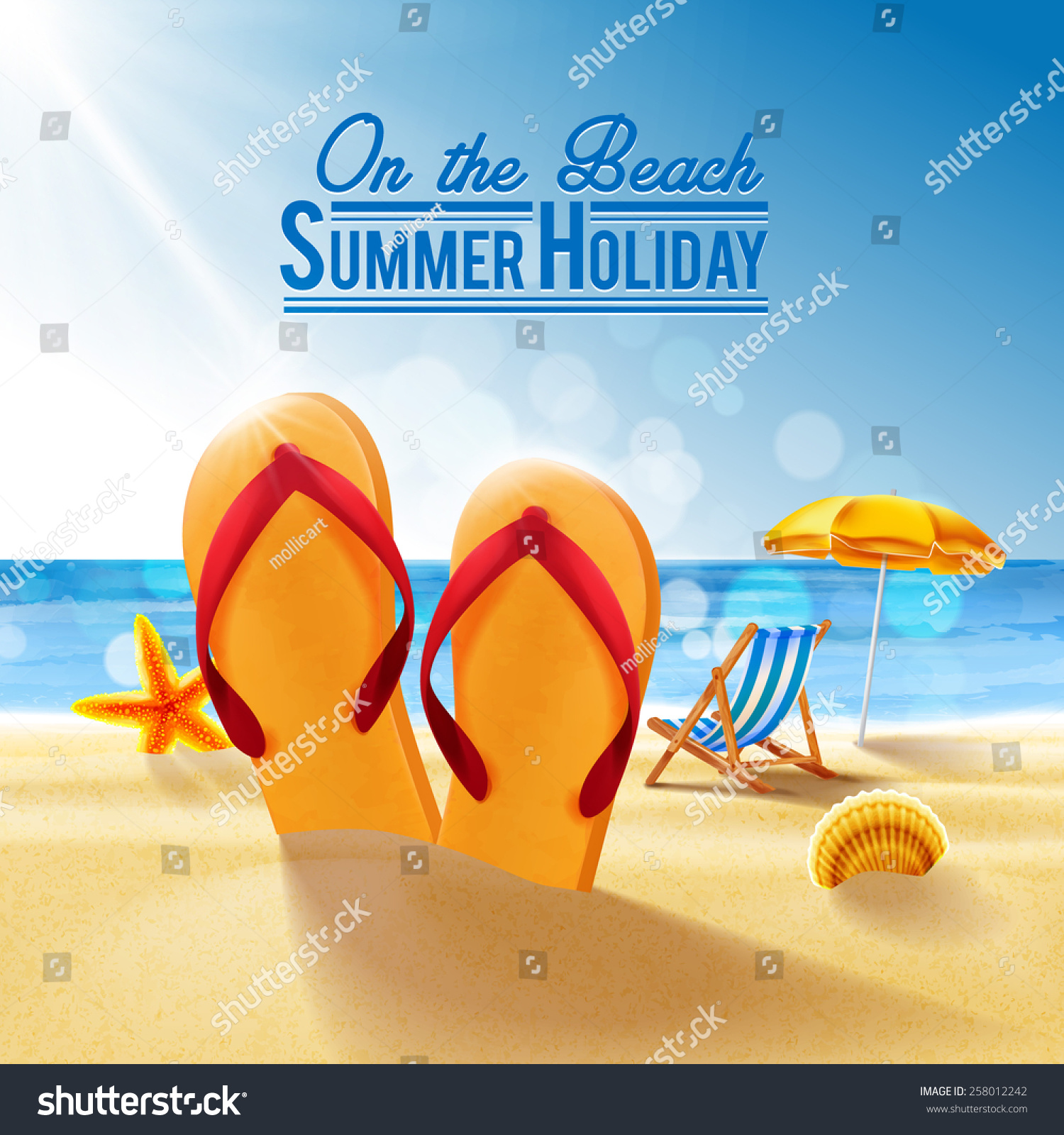 Beach Summer Stock Vector (royalty Free) 258012242 