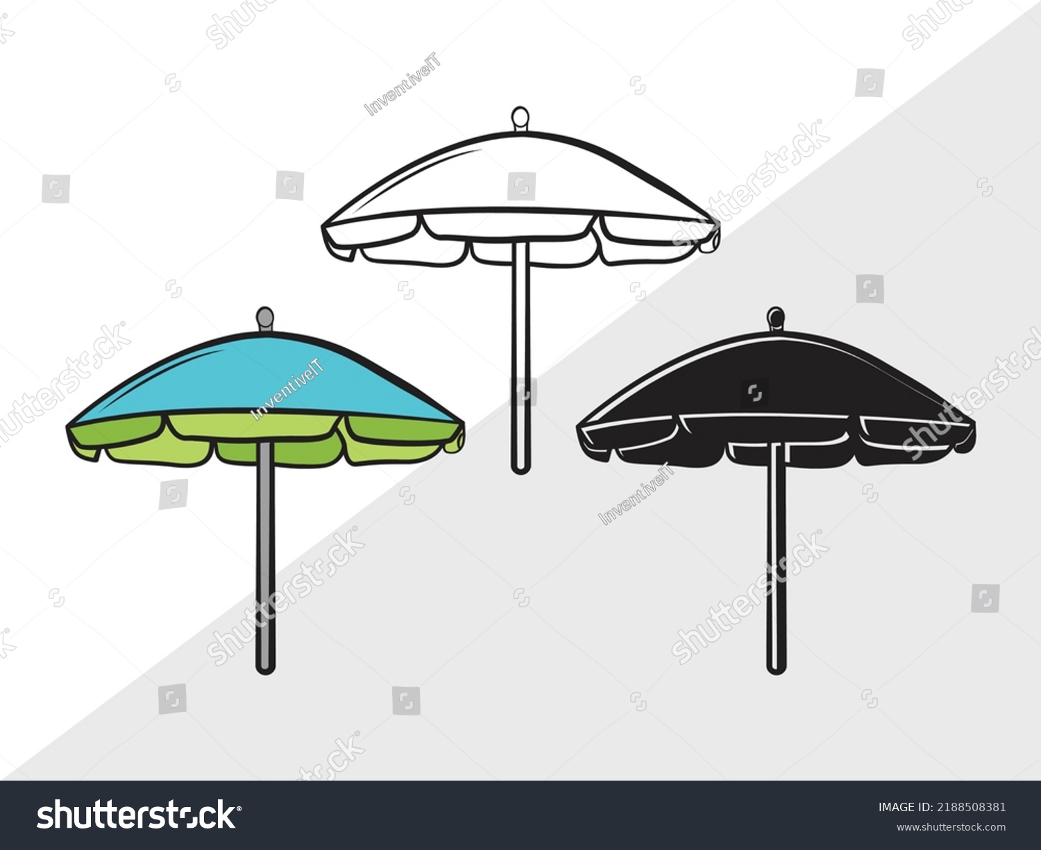 SVG of Beach Umbrella SVG Printable Vector Illustration svg