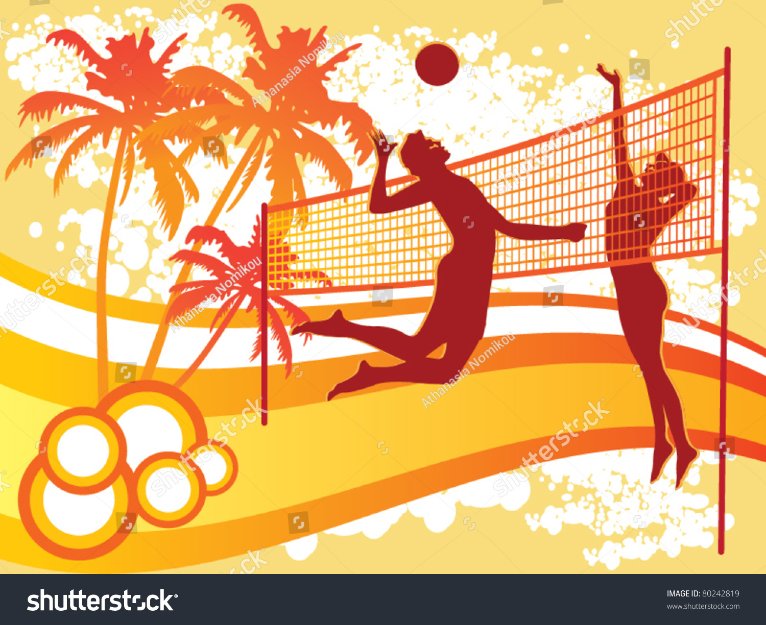 Beach Volley Vector Stock Vector 80242819 - Shutterstock