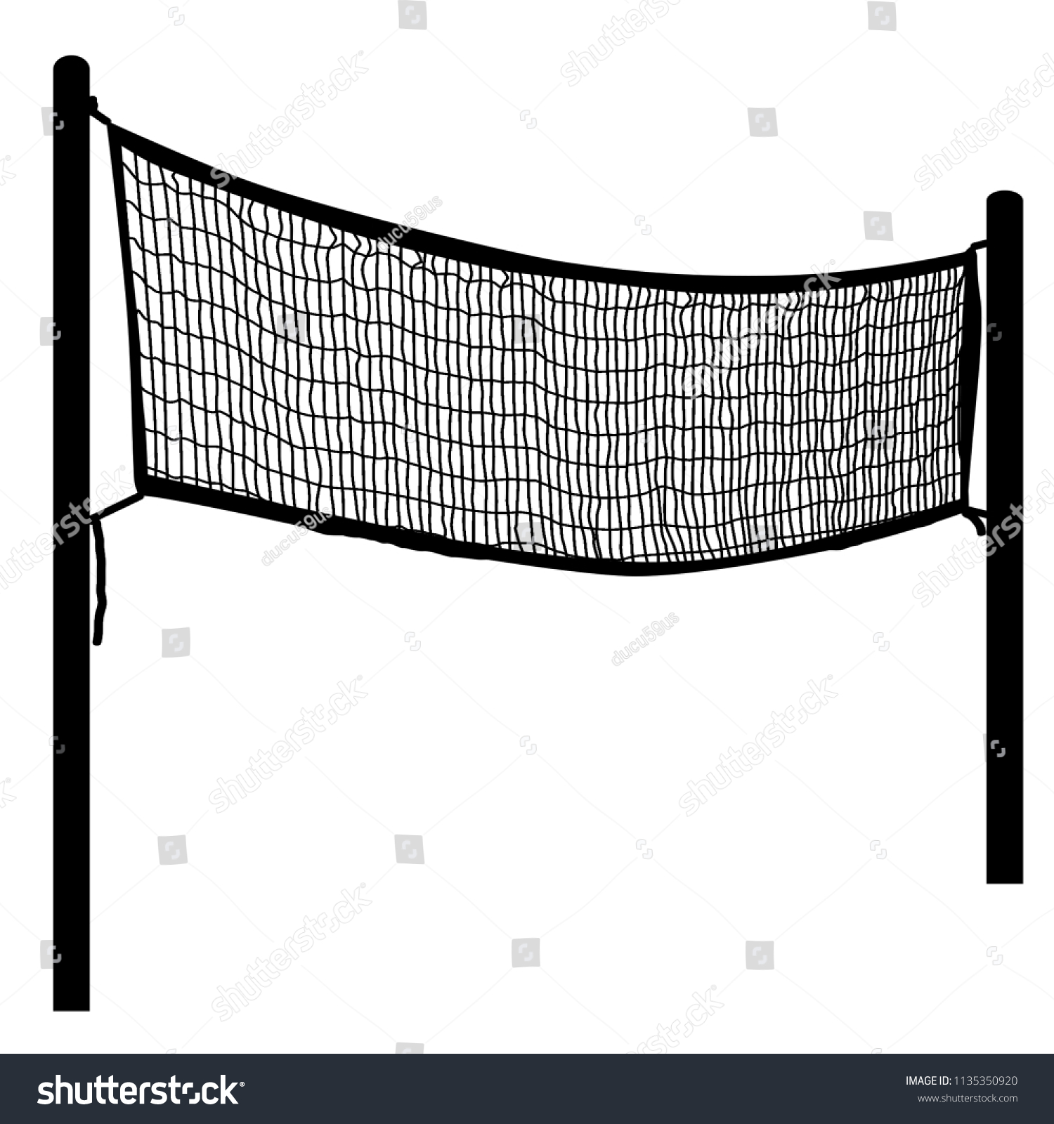 Beach Volleyball Net On White Background Stock Vector (Royalty Free ...