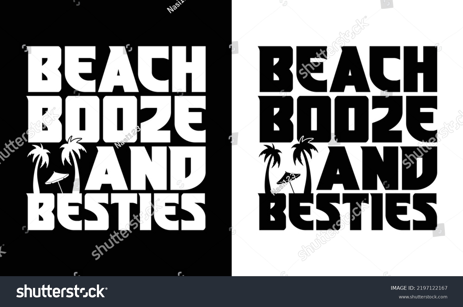 SVG of Beaches Booze and Besties Summer Quote T shirt design svg