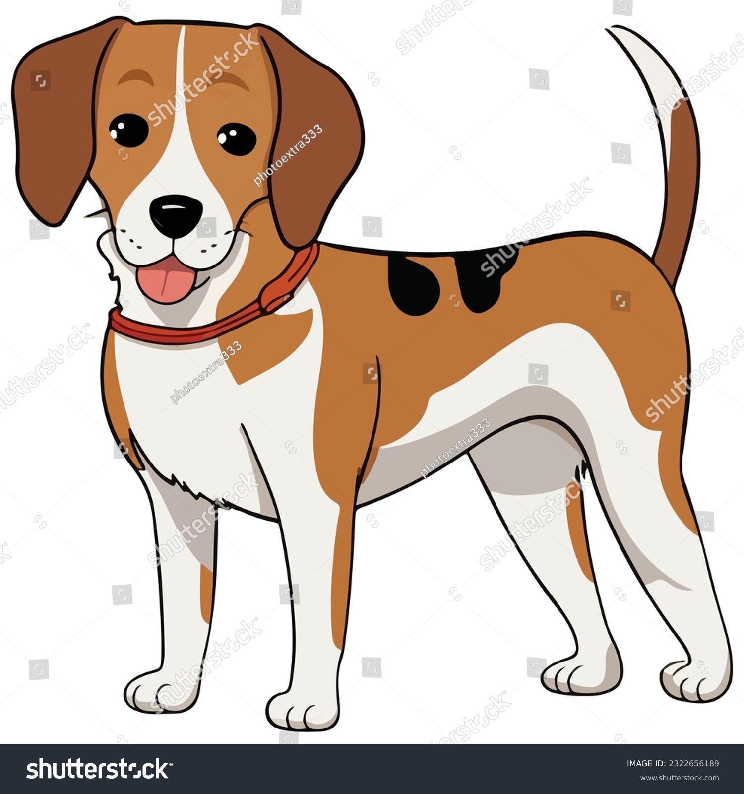 SVG of Beagle dog cartoon on white background svg