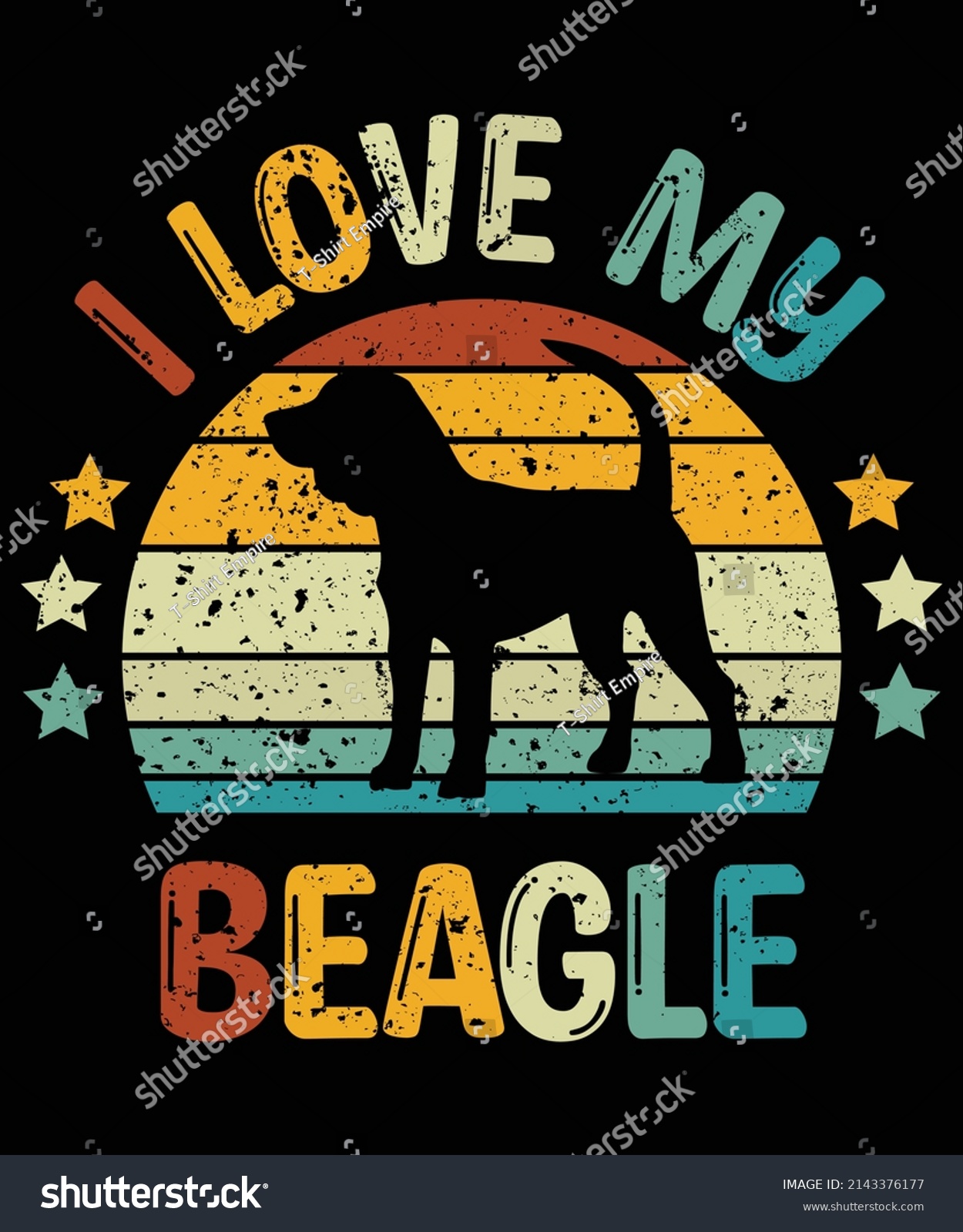 SVG of Beagle silhouette vintage and retro t-shirt design svg