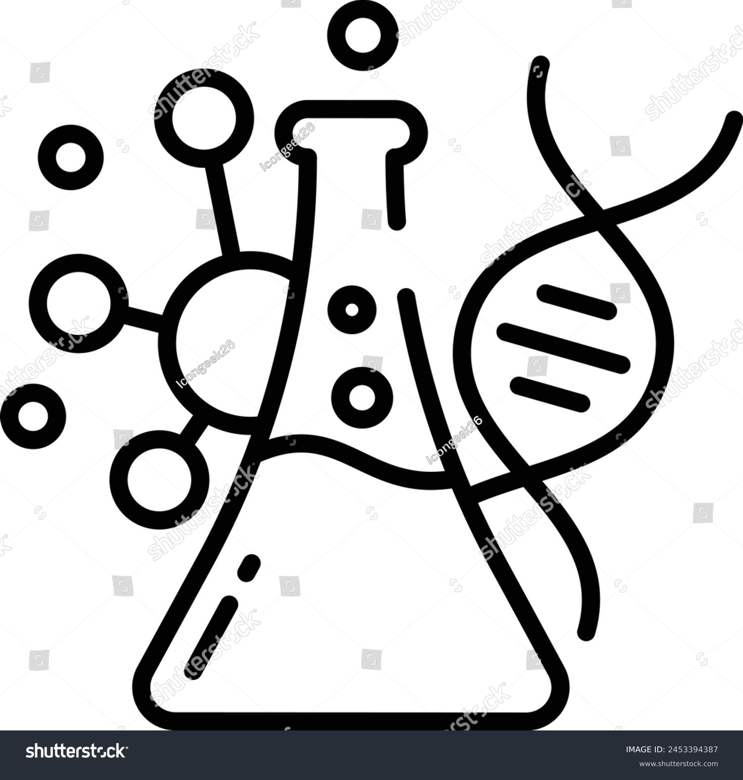 black science lab dna molecule outline clip art preview