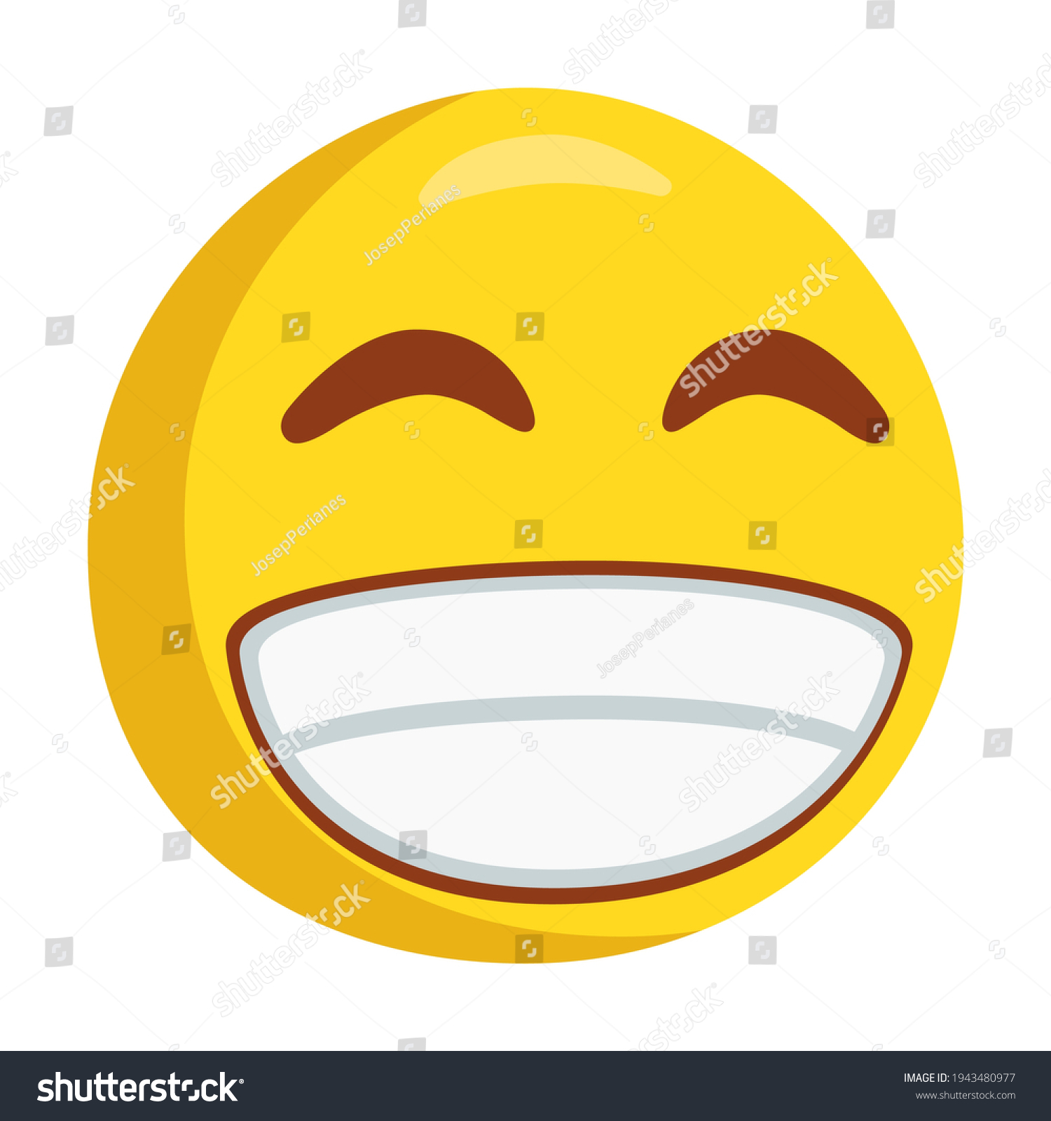 Beaming Emoji Icon Illustration Happy Vector Stock Vector (Royalty Free ...