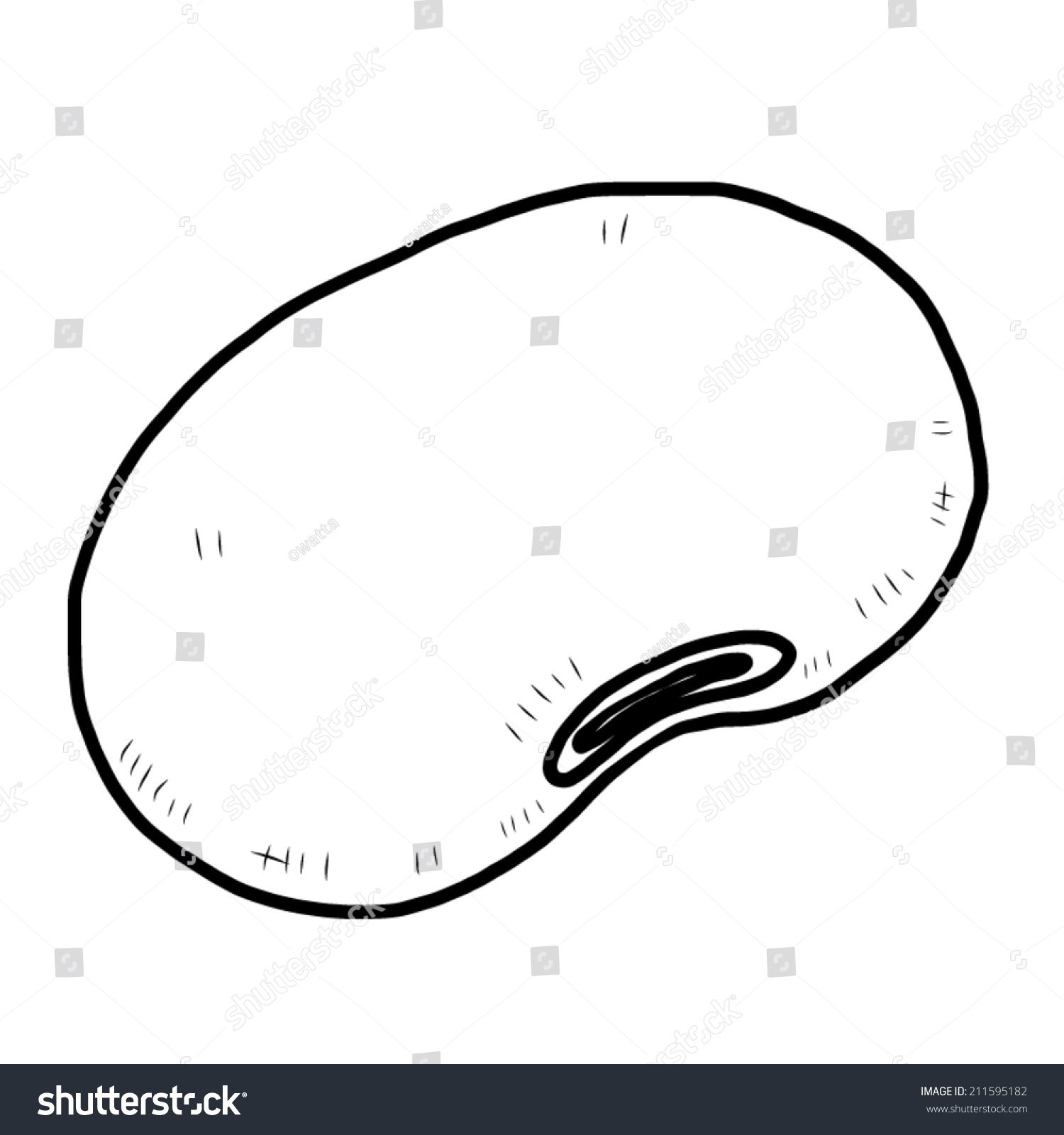 Bean / Cartoon Vector And Illustration, Black And White, Hand Drawn ...