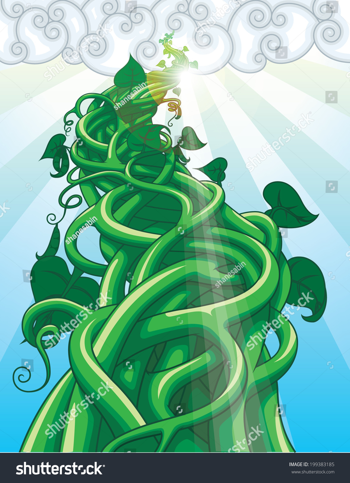 Beanstalk Stock Vector (Royalty Free) 199383185 - Shutterstock