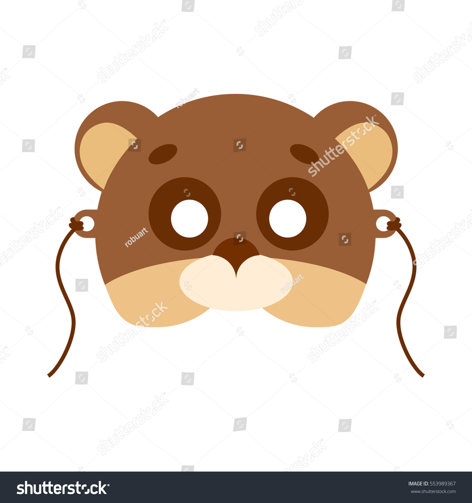 Bear Animal Carnival Mask Vector Illustration Stock Vector