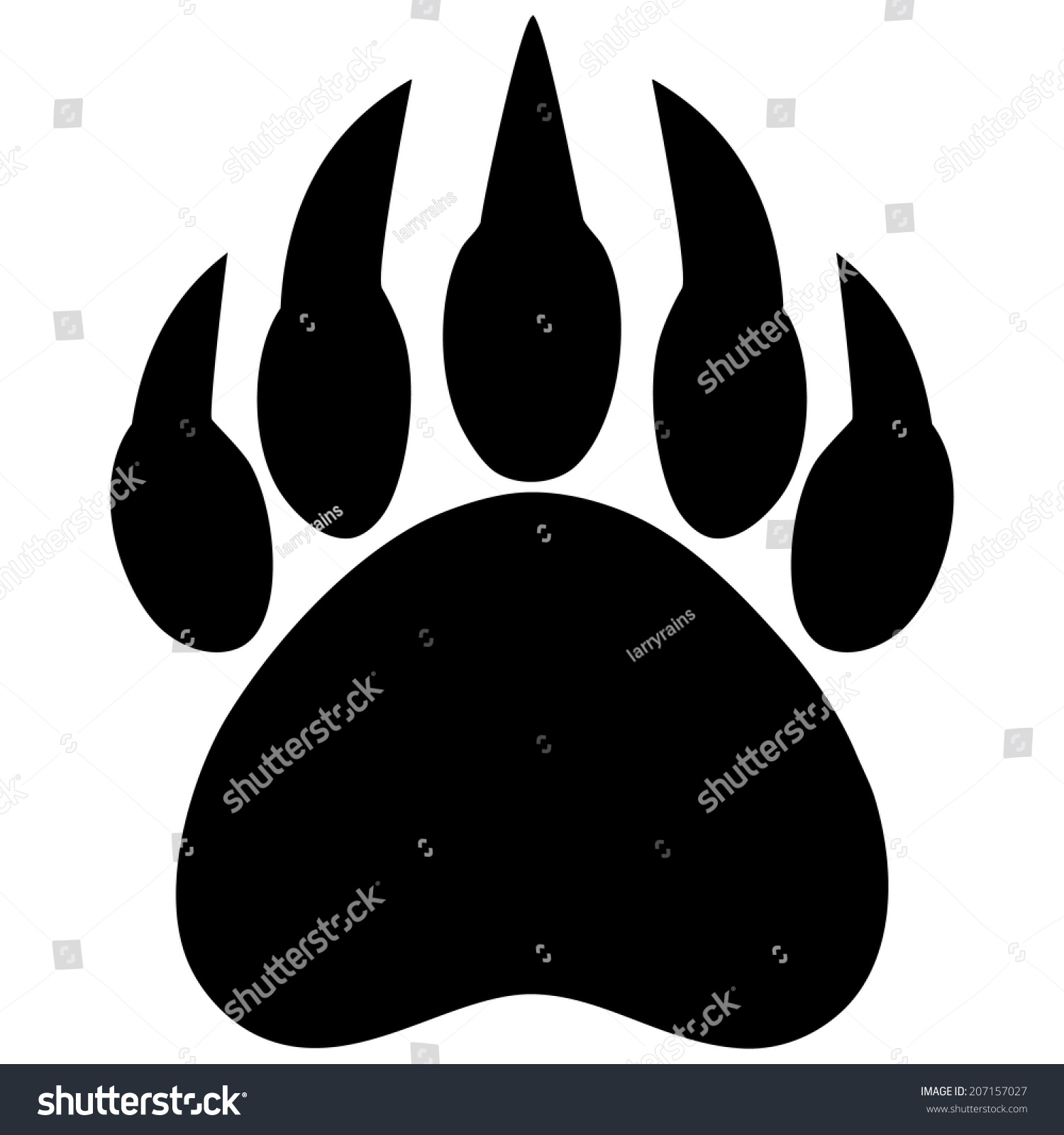 Bear Claw Print Stock Vector Illustration 207157027 : Shutterstock