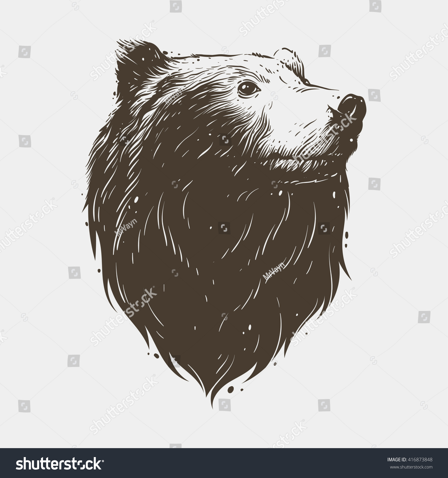 Bear Head Stock Vector (Royalty Free) 416873848 - Shutterstock