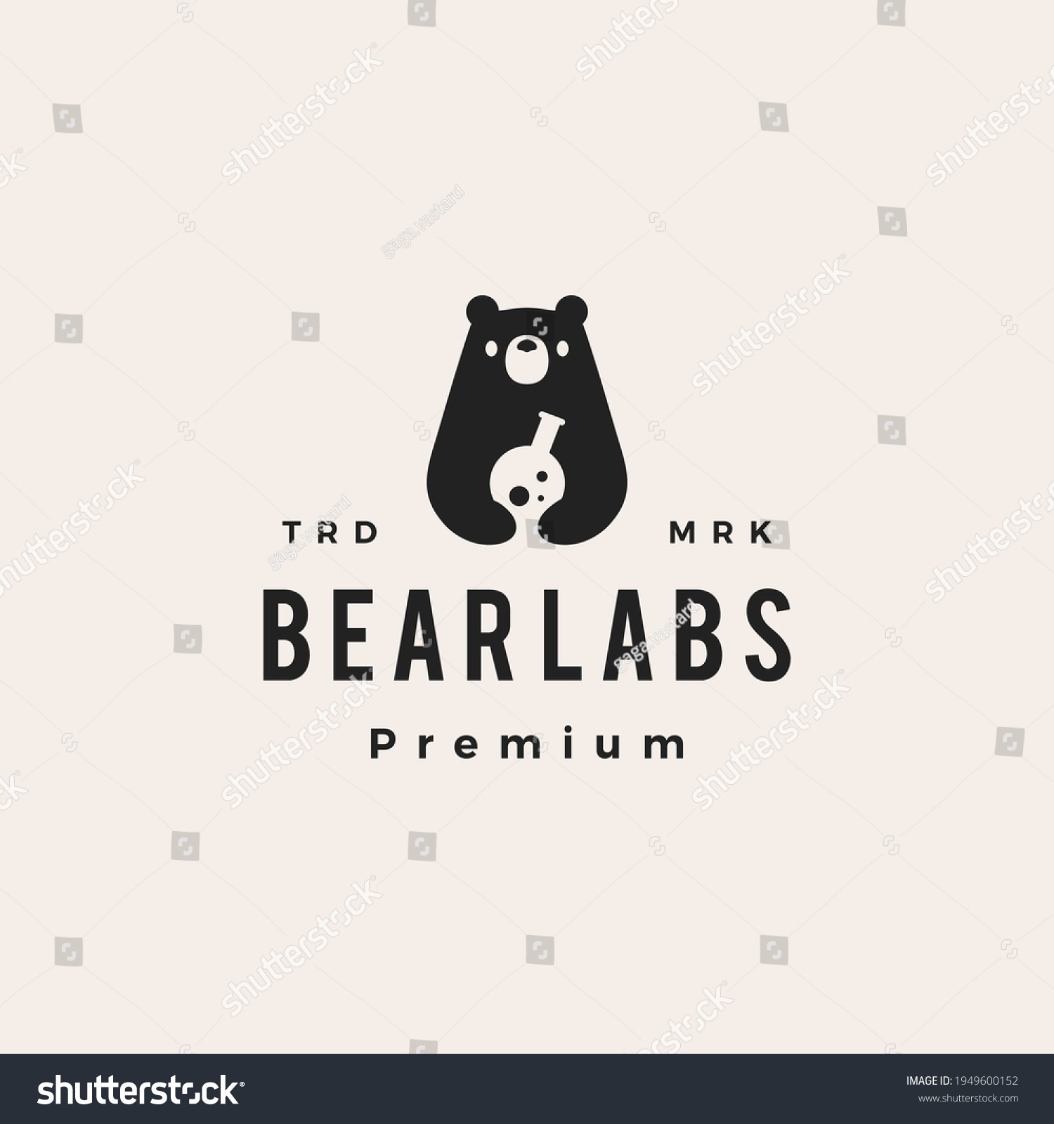 Bear Labs Laboratory Hipster Vintage Logo Stock Vector (Royalty Free ...