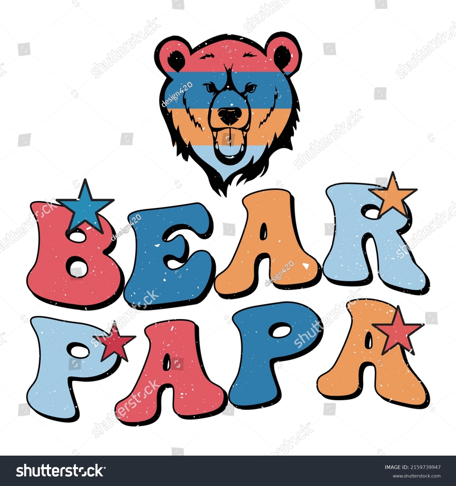 SVG of Bear papa t shirt design template svg