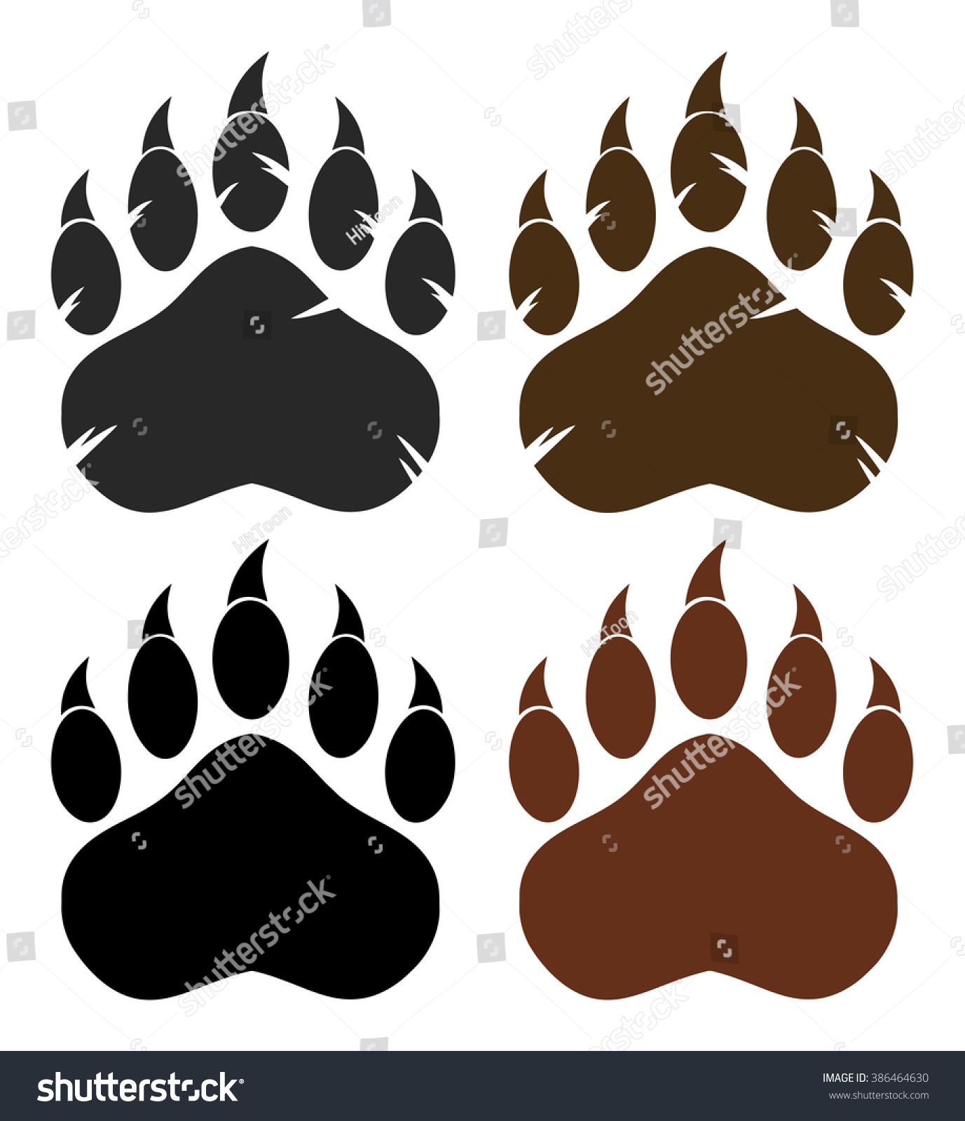 SVG of Bear Paw With Claws. Vector Collection Set svg