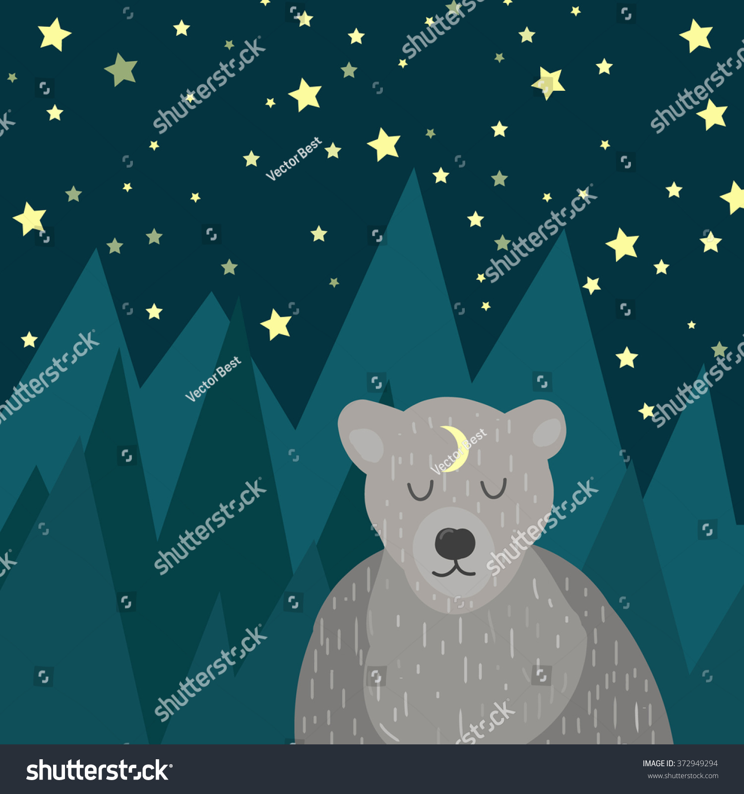 Bear Vector Stock Vector (Royalty Free) 372949294