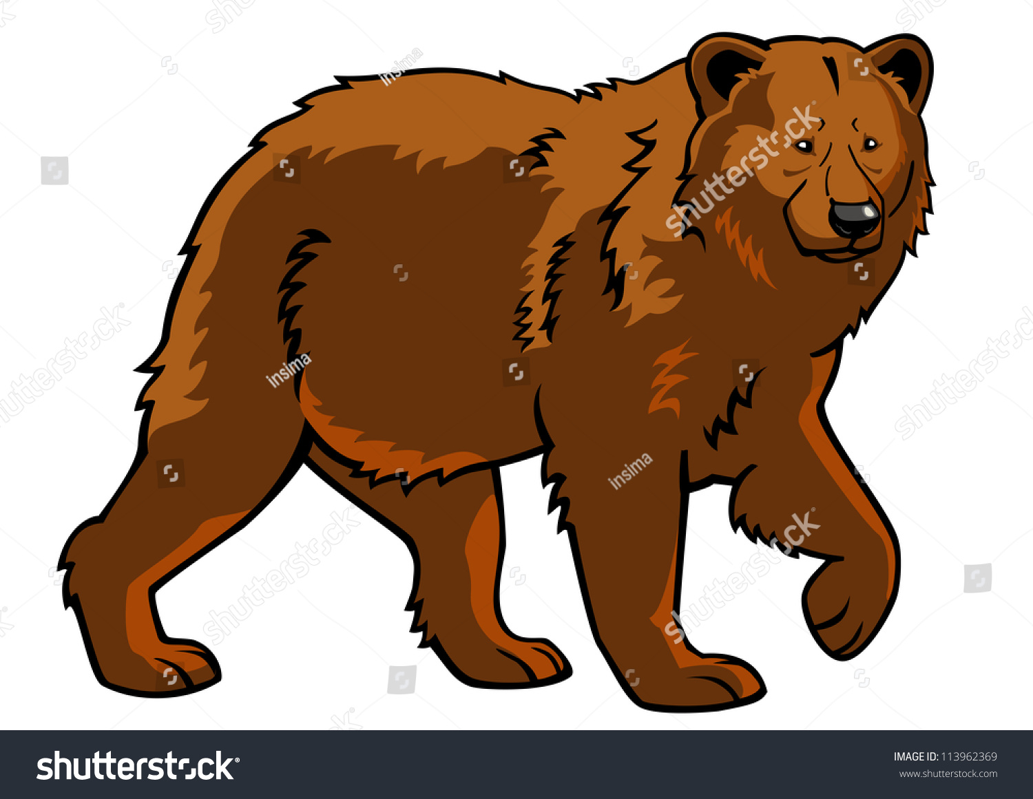 Bearvector Imagebrown Bear Isolated On White Stock Vector 113962369 ...