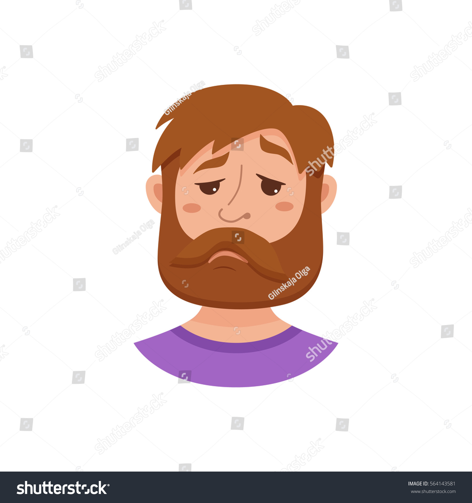 Beard Men Facial Expression Isolated Icon Stock Vector Royalty Free 564143581 Shutterstock