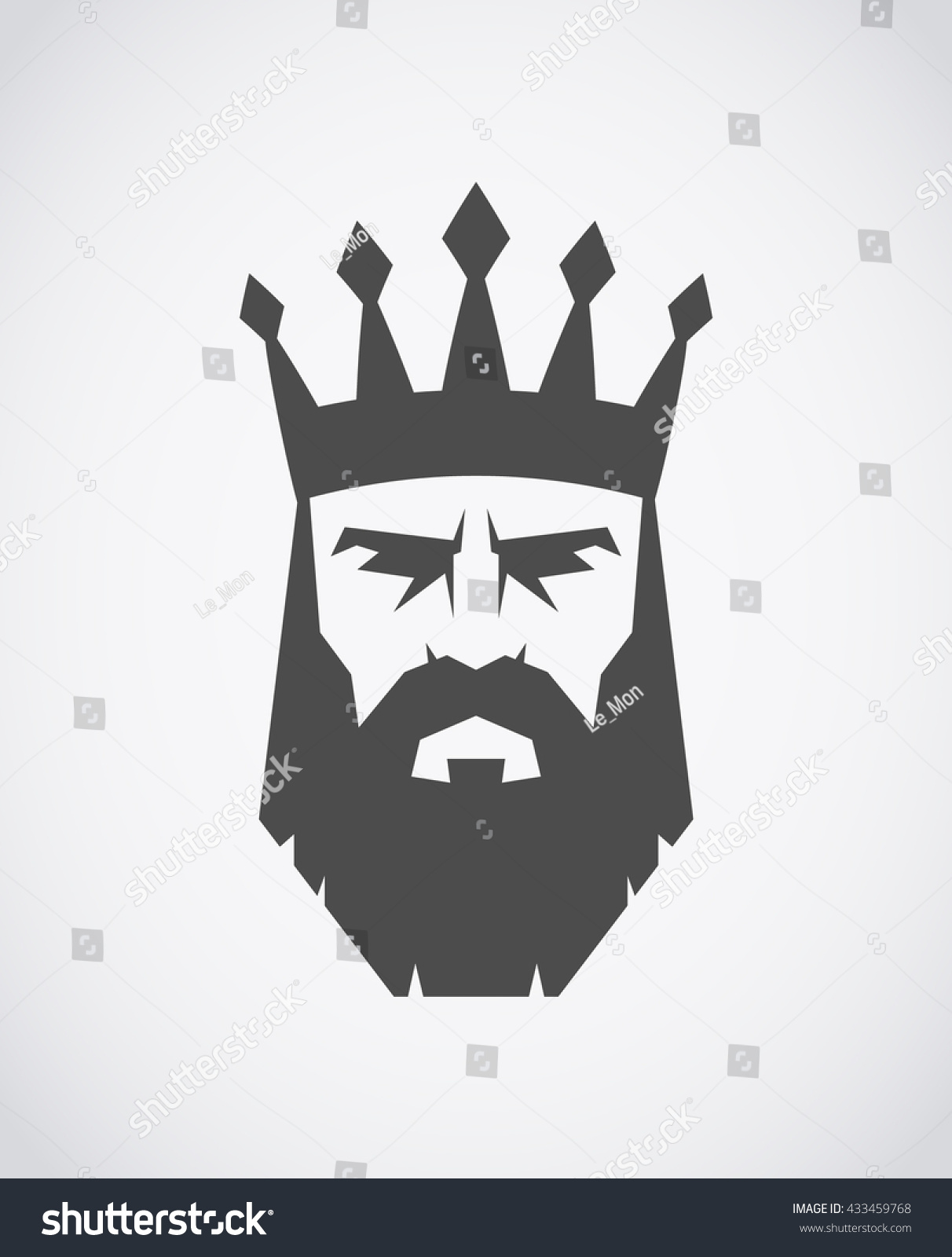 stock vector bearded king with a crown on his head 433459768