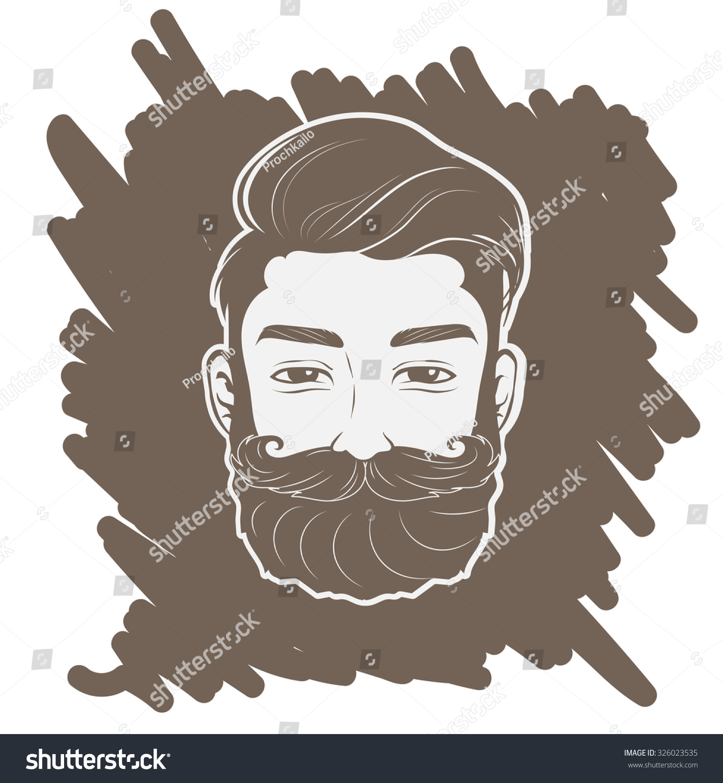 Bearded Man Stock Vector Illustration 326023535 Shutterstock 9960