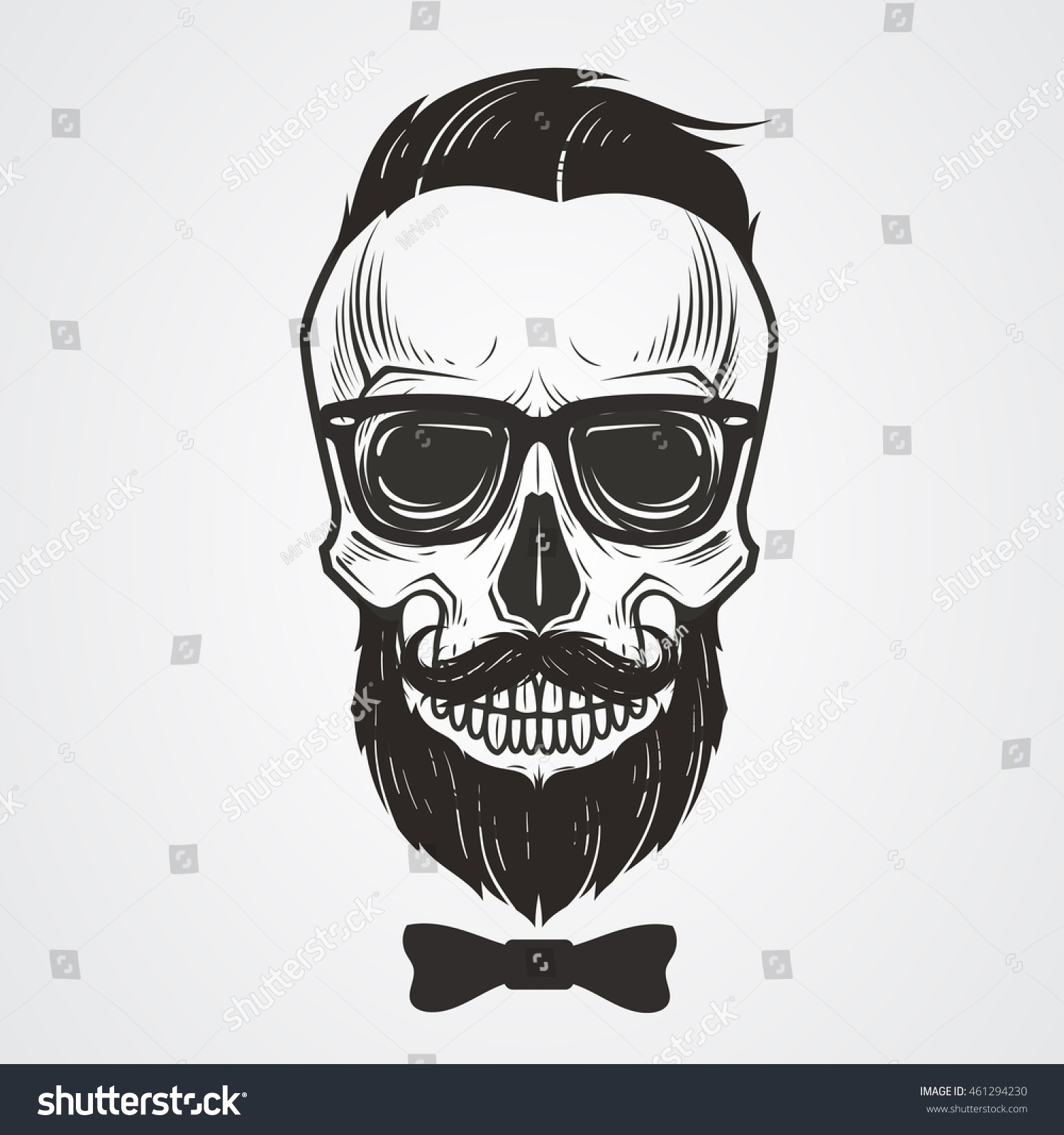 Bearded Skull Illustration 461294230 Shutterstock 