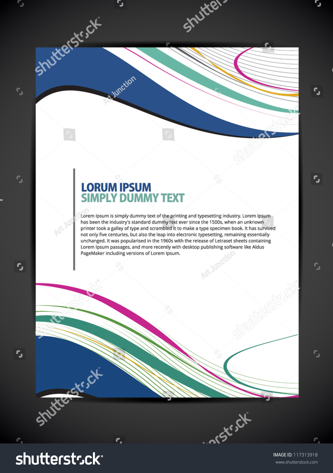 Beautiful Abstract Flyer Design, Cover Page Design, Colorful Waves, Eps ...