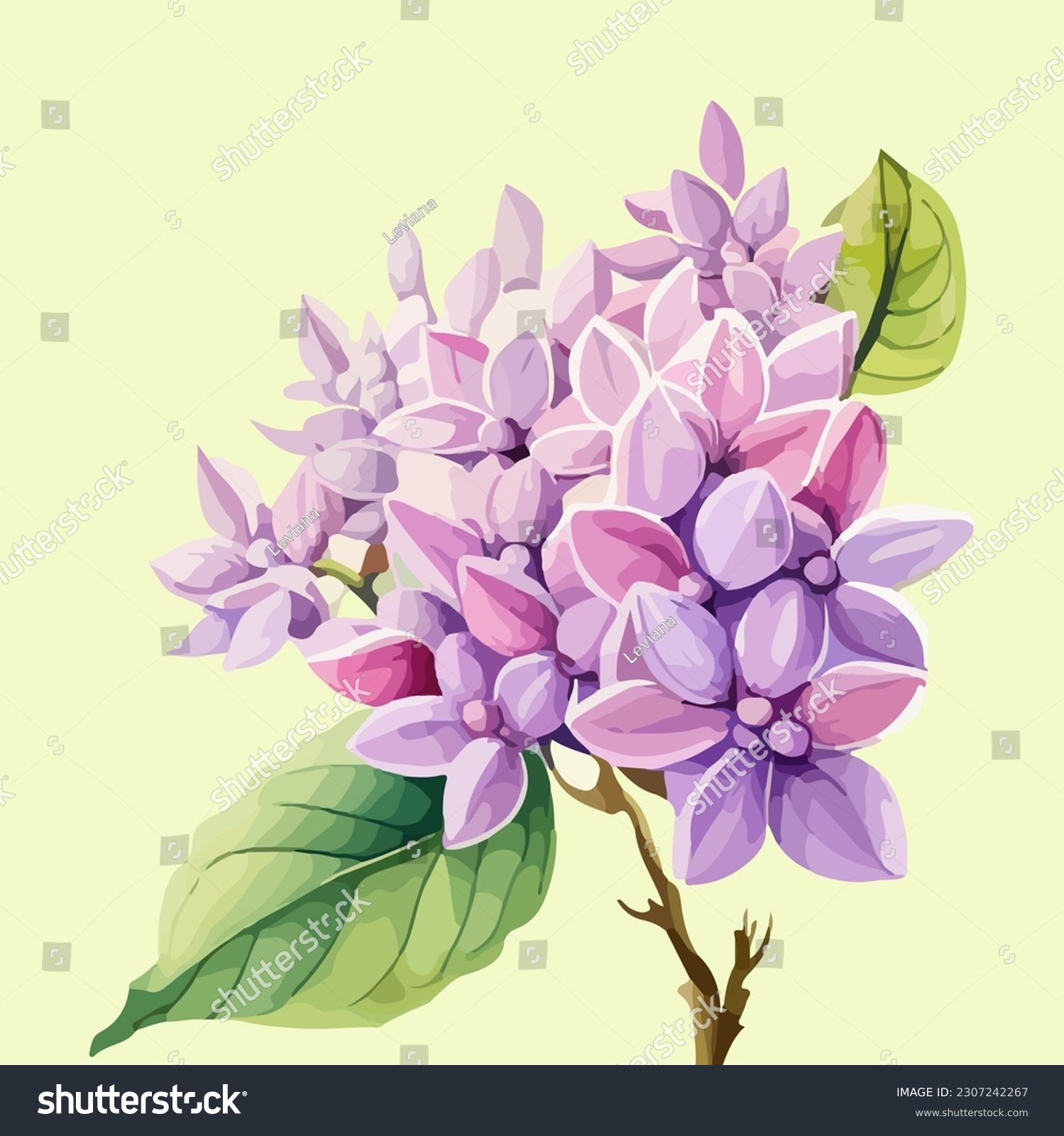 SVG of Beautiful abstract lilac flowers in bloom, watercolor dye painting, vector EPS 10 illustration svg