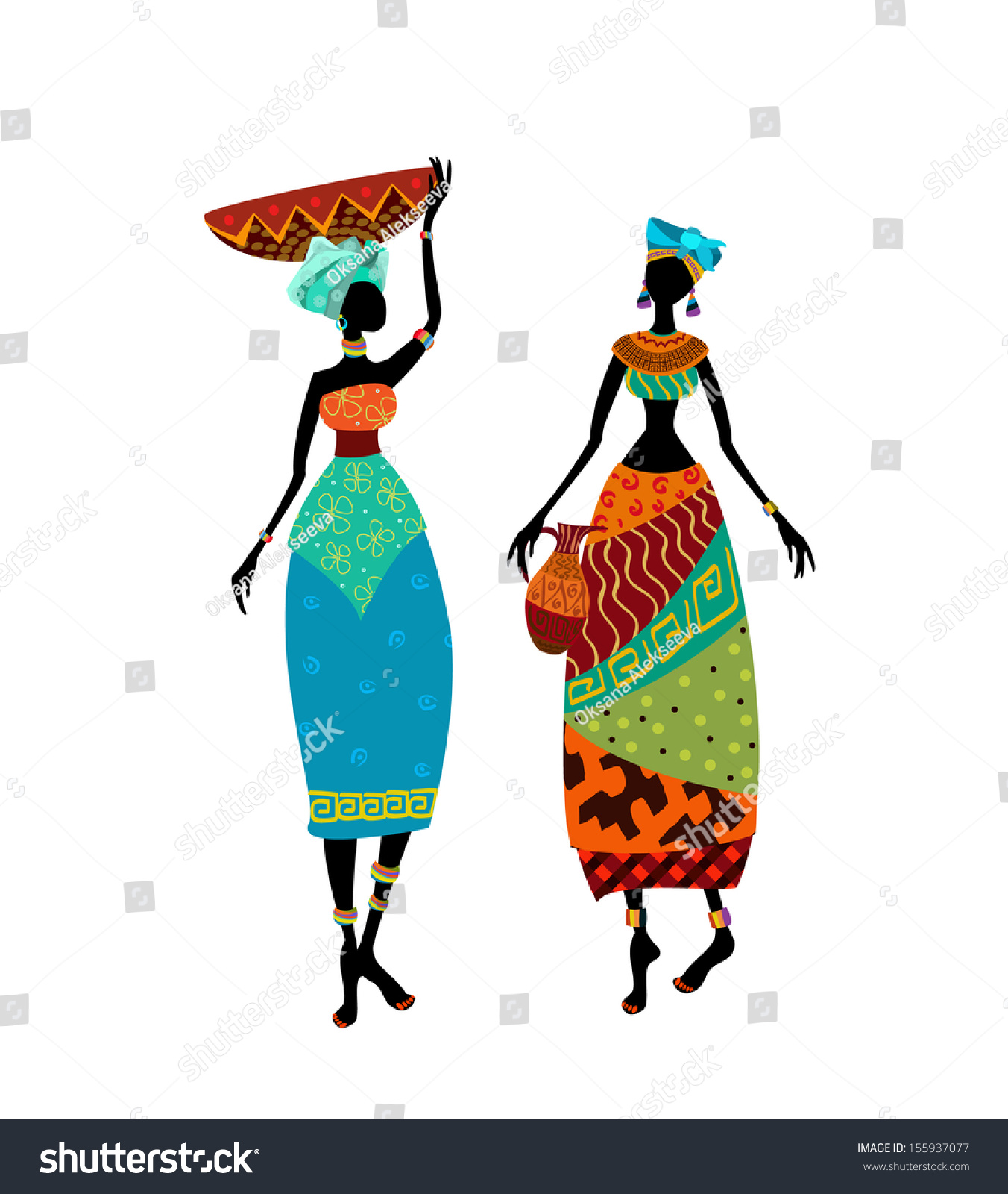 Beautiful African Woman In Traditional Costume Stock Vector ...