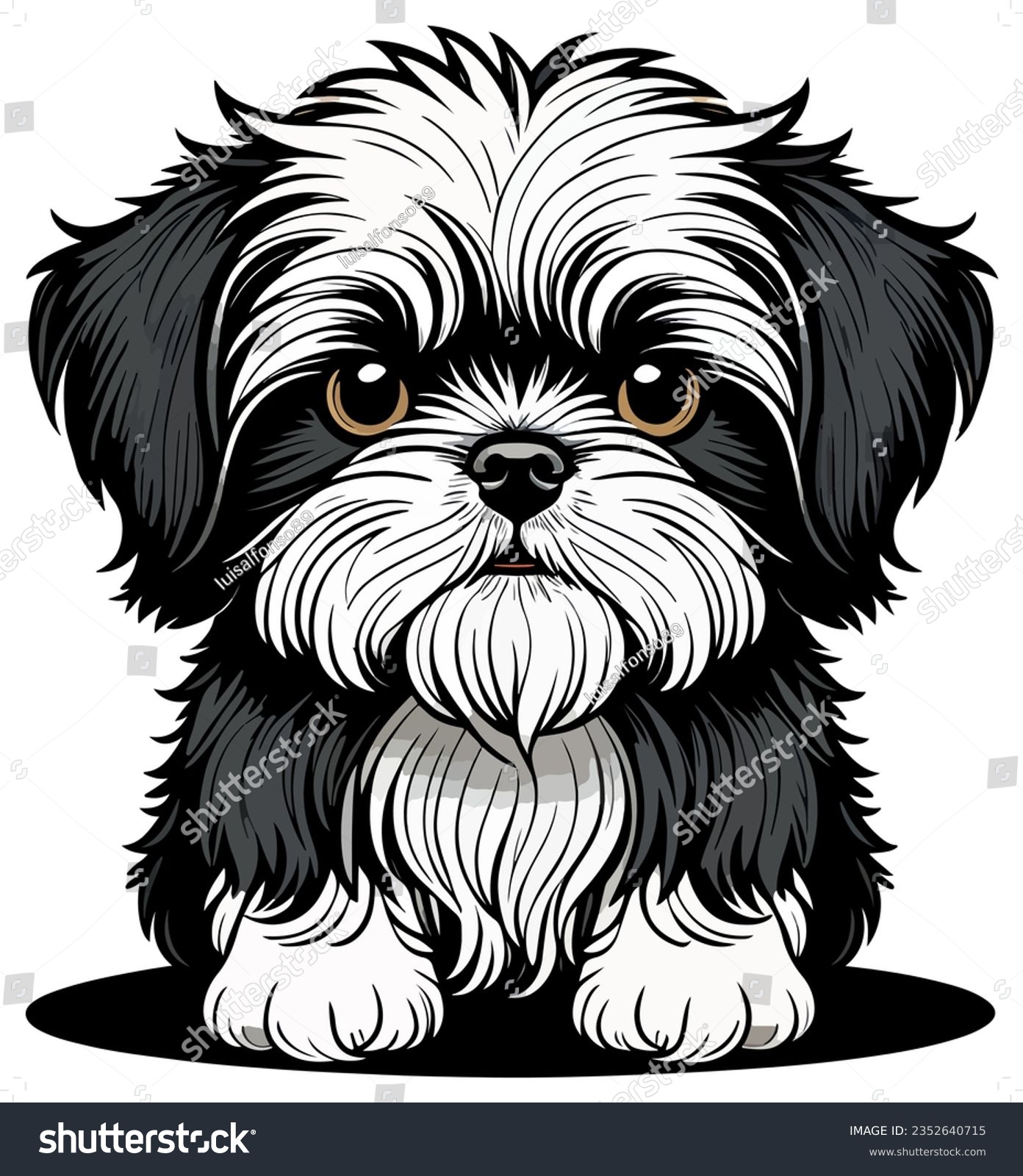 SVG of Beautiful and lovely shih tzu puppy art
 svg