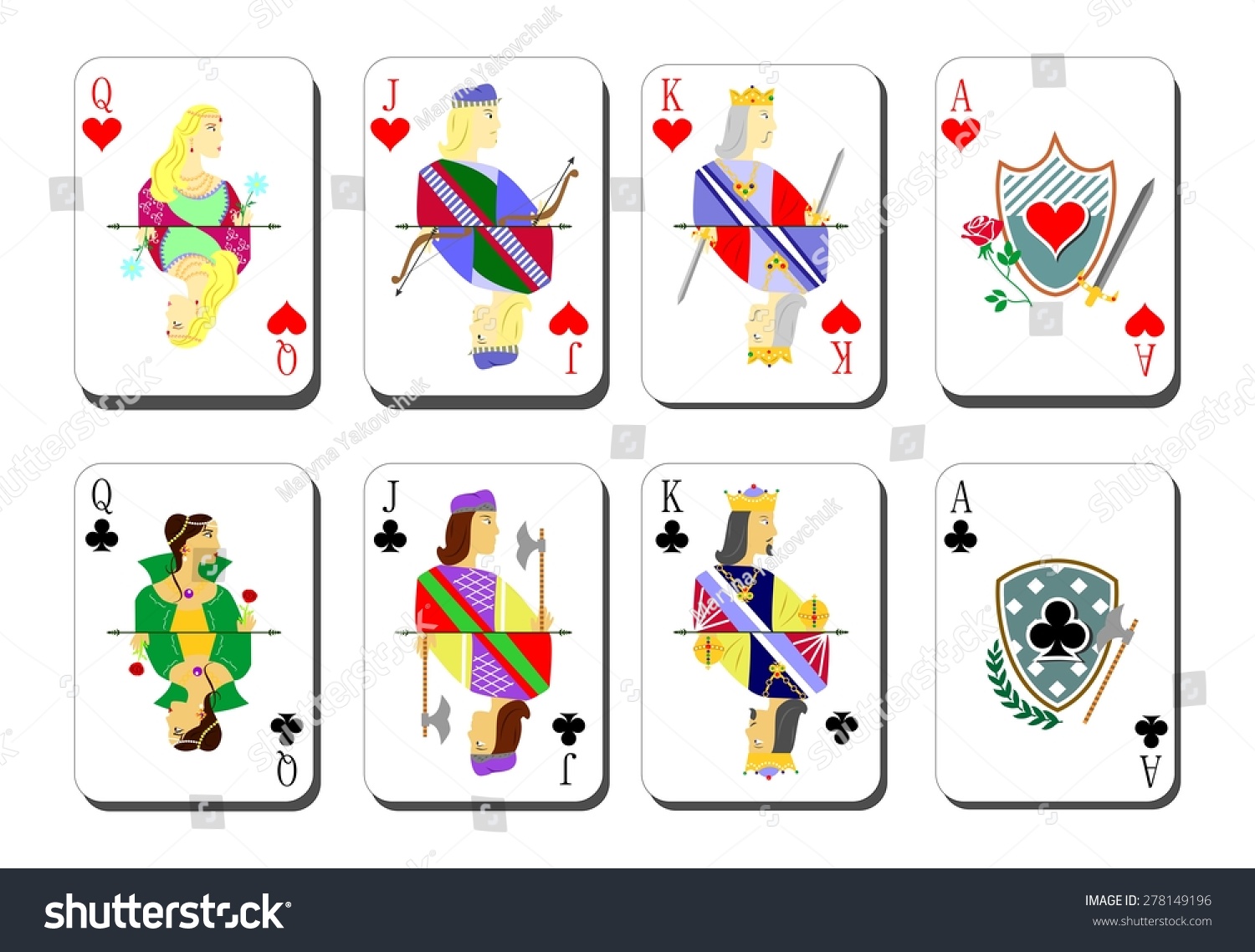 Beautiful Original Set Designer Playing Cards Stock Vector 278149196 ...