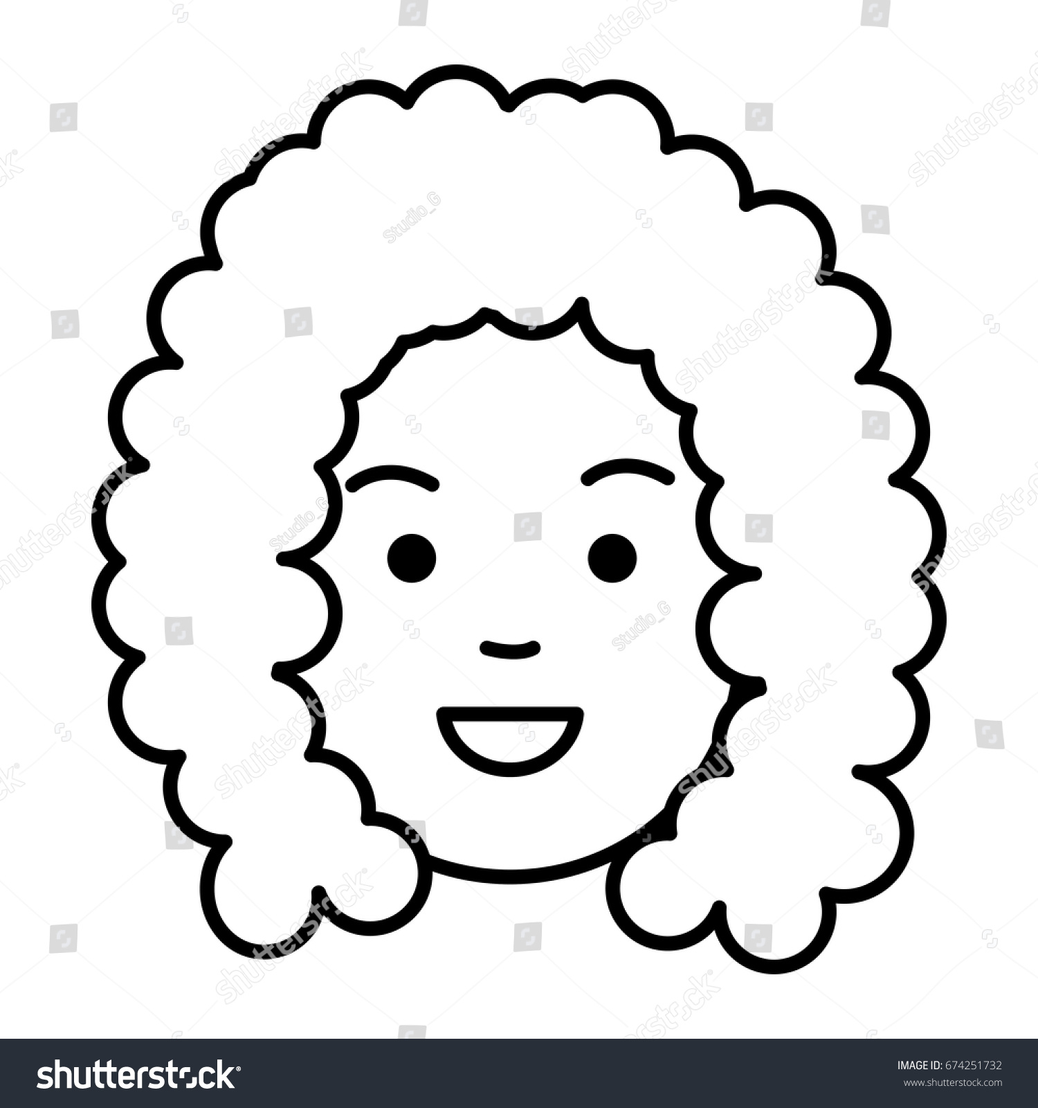 Beautiful Young Woman Head Stock Vector (Royalty Free) 674251732 ...