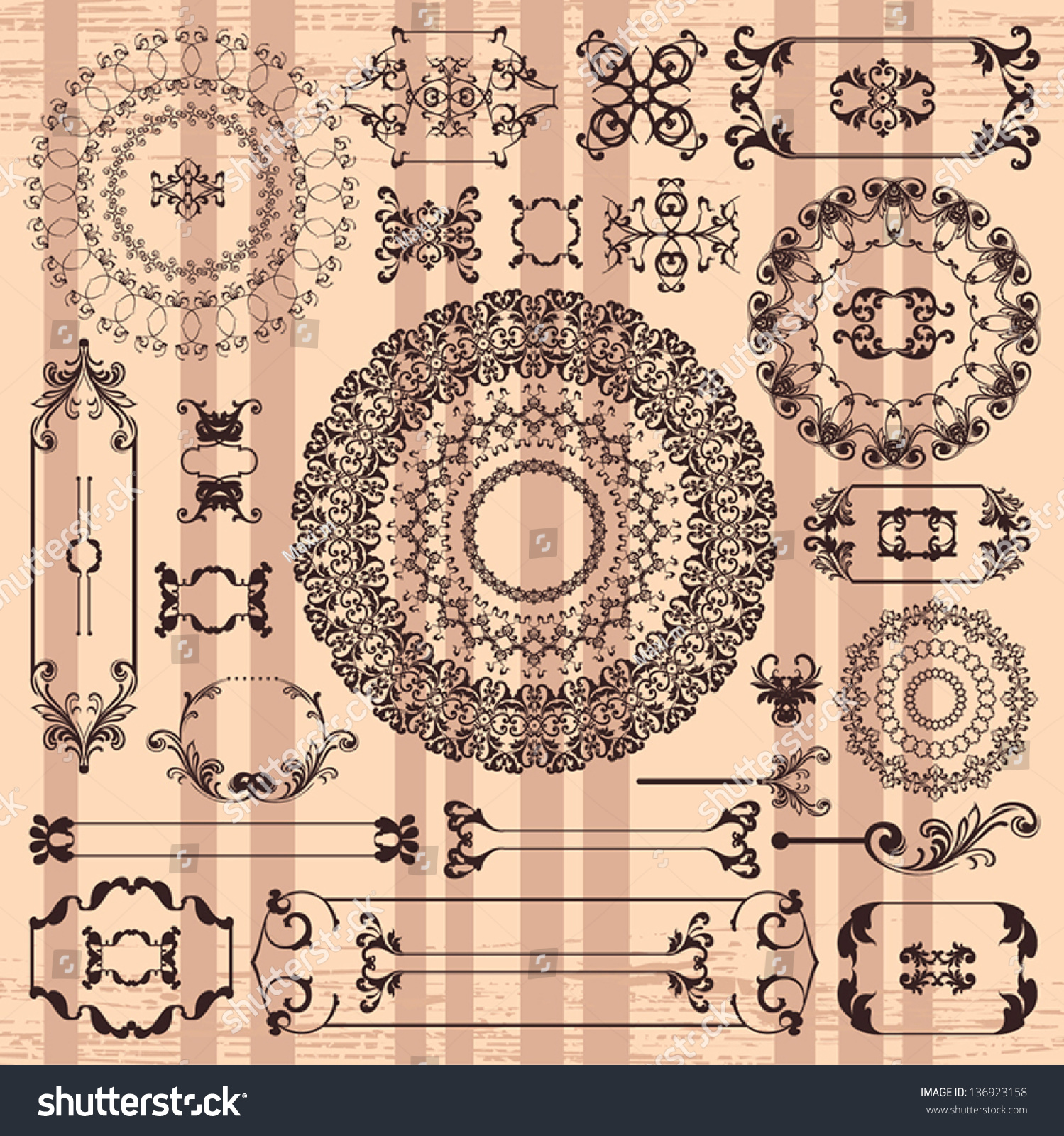 Beautiful Arabic Textures Stock Vector (Royalty Free) 136923158