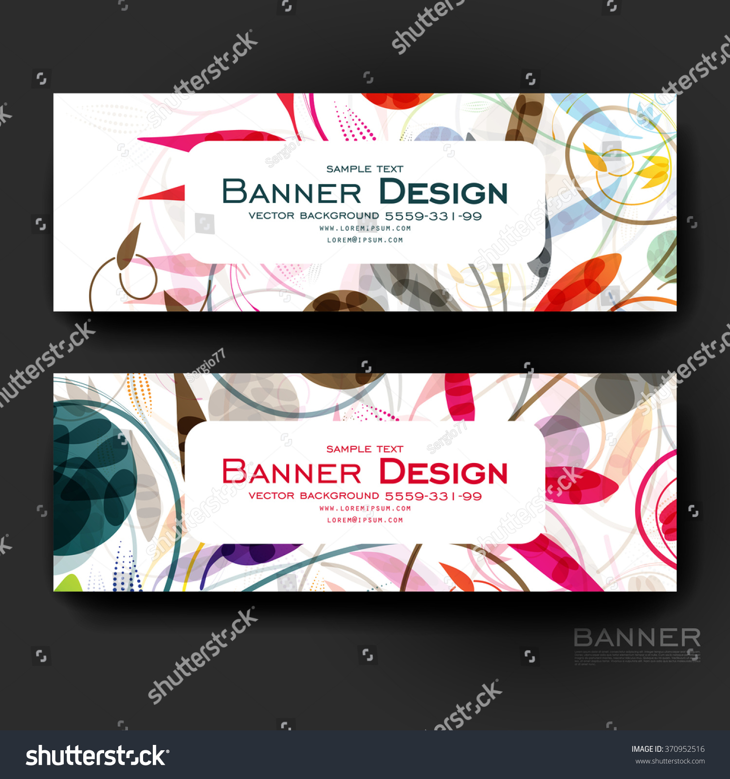 Beautiful Banner Vector Template Floral Ornament Stock Vector (Royalty ...