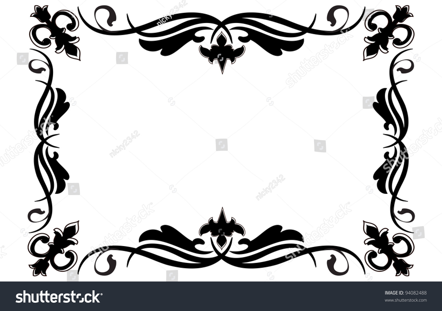 Beautiful Black Frame Stock Vector (Royalty Free) 94082488 - Shutterstock