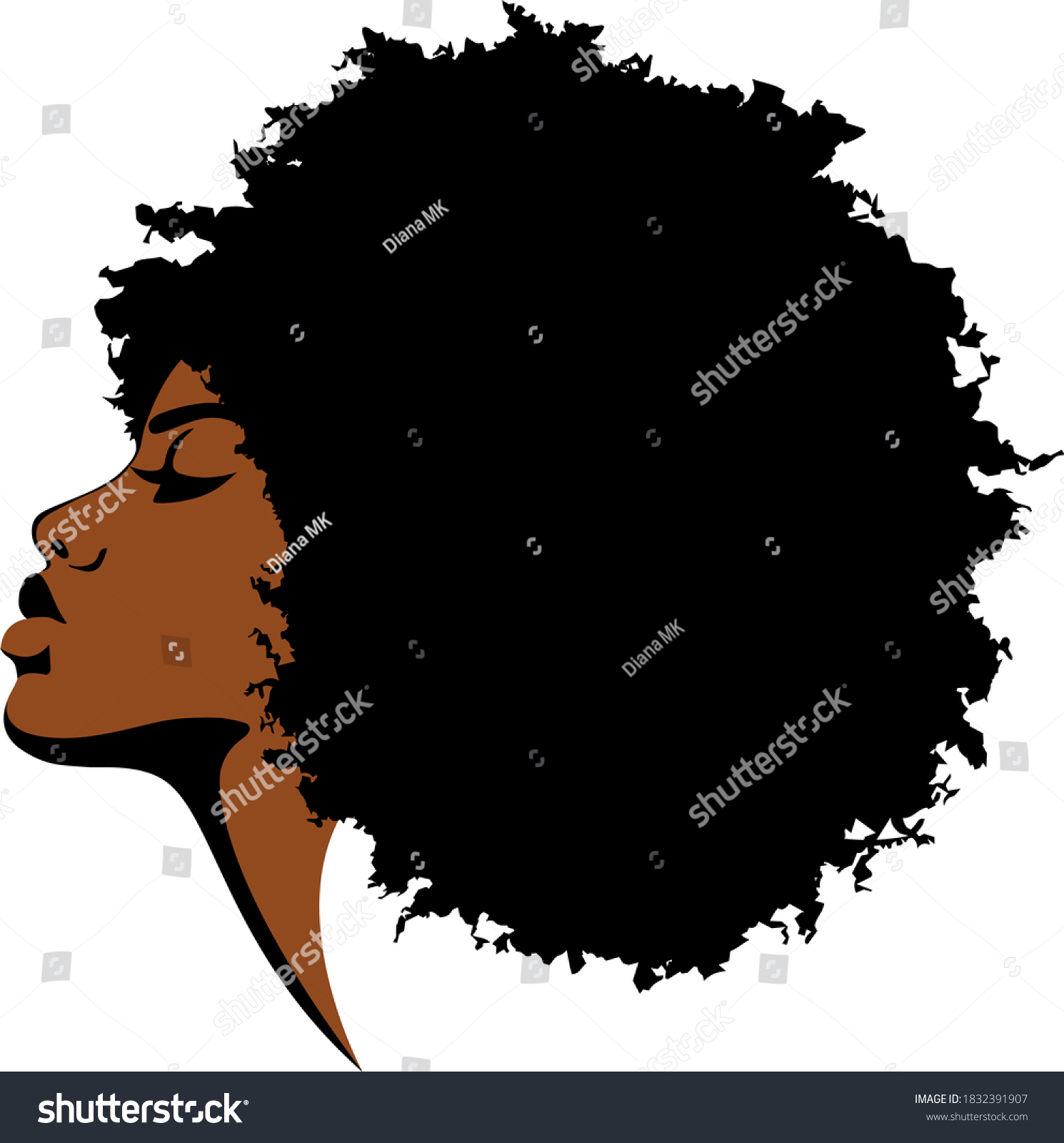 Beautiful Black Skined Woman Vector Art Stock Vector (Royalty Free ...