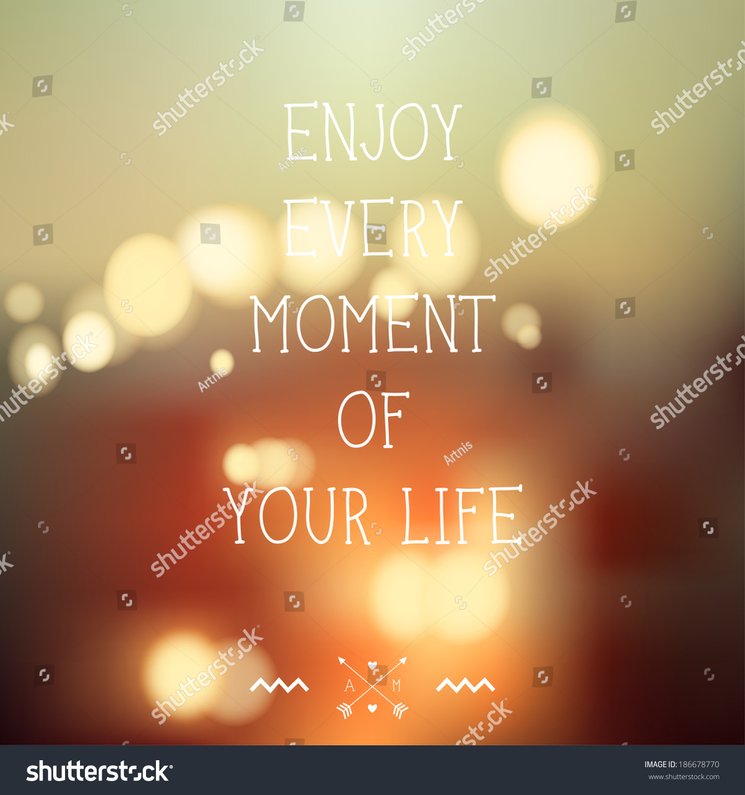 Beautiful blured vector background with bokeh effect Evening city landscape Enjoy every moment of