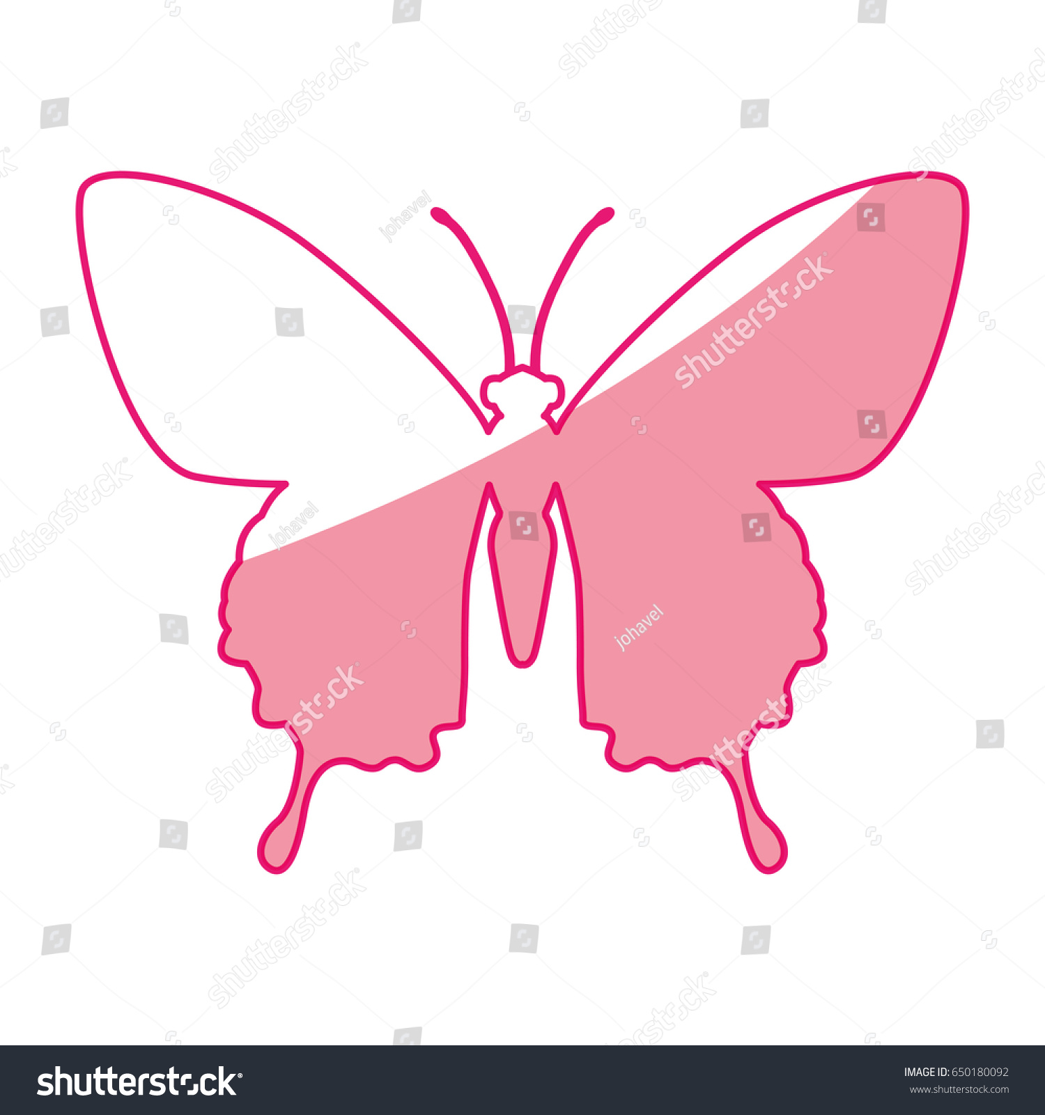 Beautiful Butterfly Silhouette Stock Vector Royalty Free 650180092