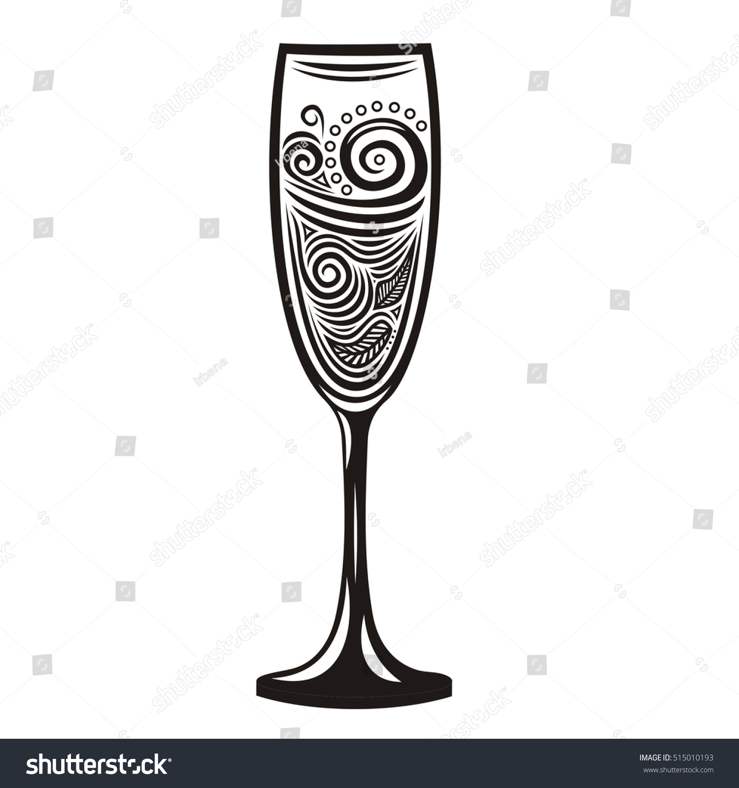 Beautiful Champagne Glass Vector Illustration Stock Vector (Royalty ...