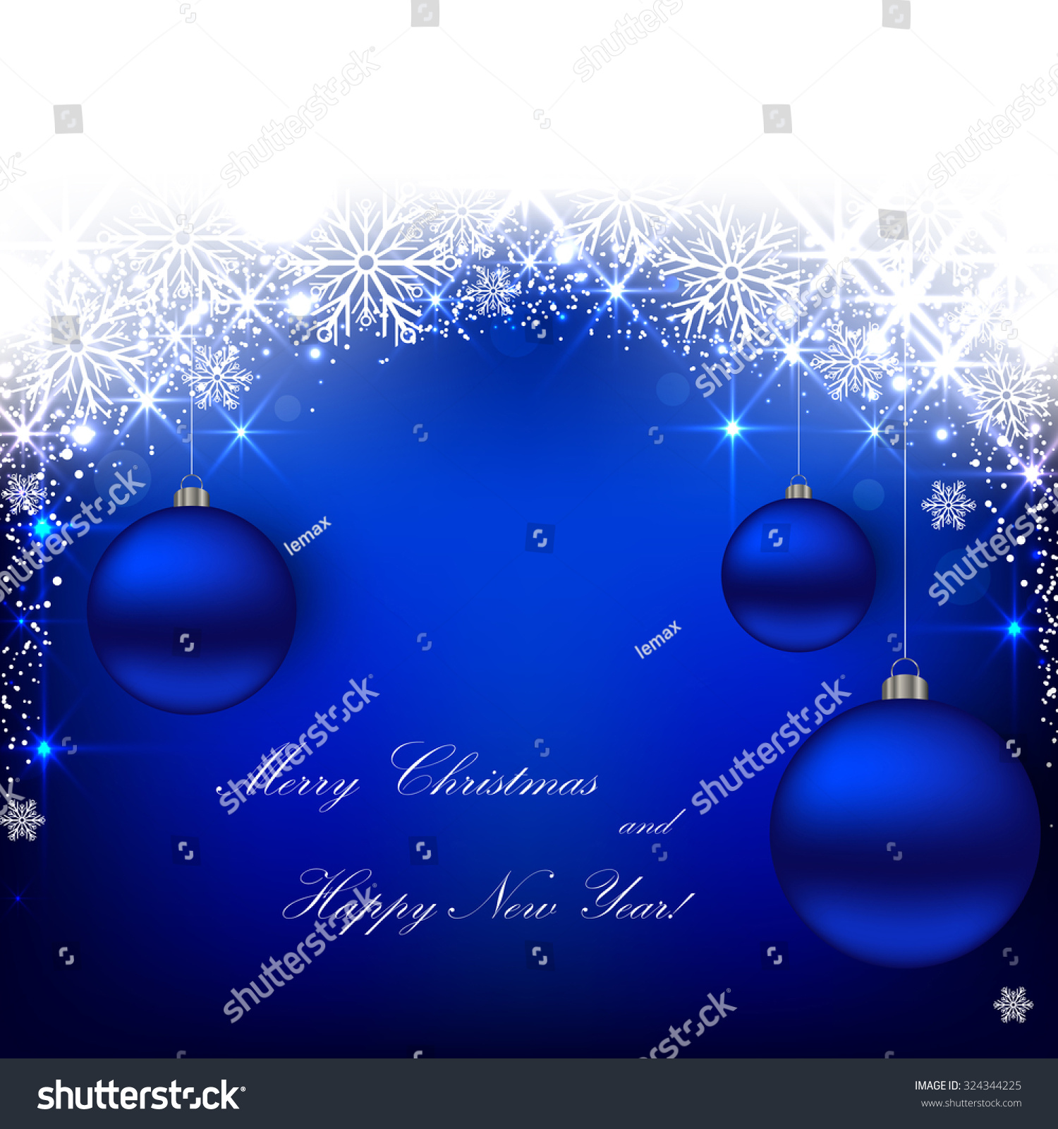 Beautiful Christmas Blue Background With Balls .Vector Illustration ...