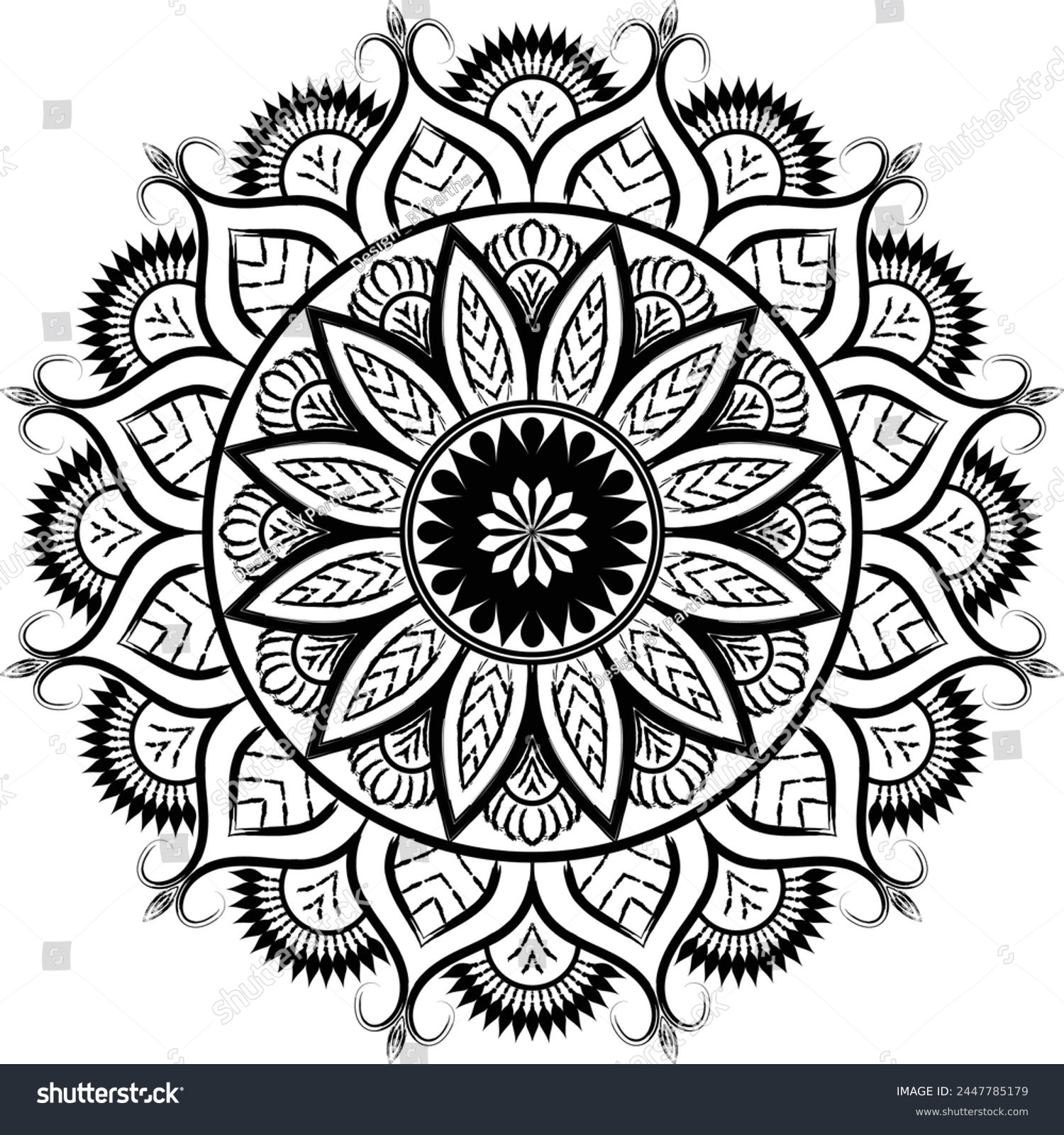 SVG of Beautiful circle pattern mandala art isolated on a white background, Indian style mandala art for festival decoration, decoration elements for meditation poster, henna, tattoo art svg