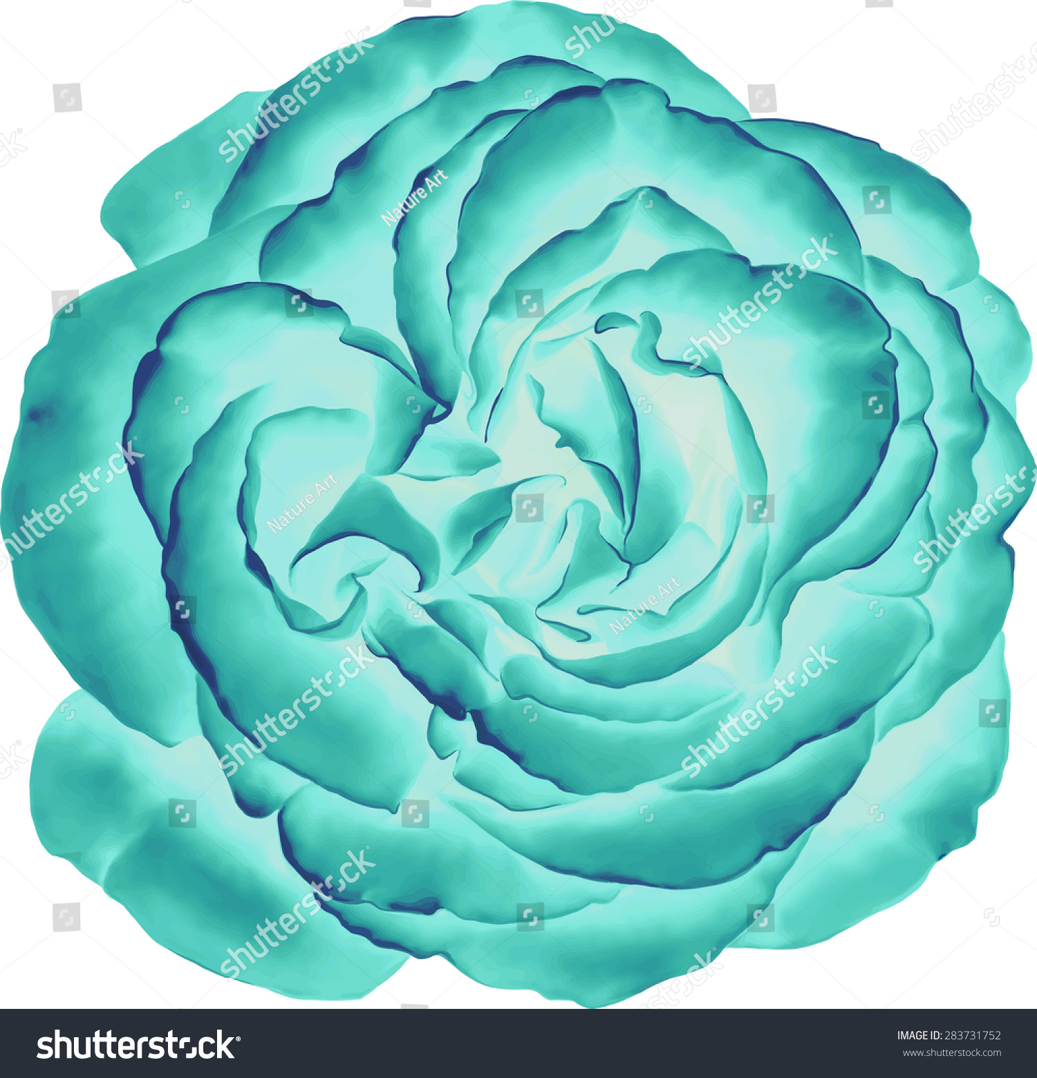 Beautiful Colorful Blue Rose Flower Isolated Stock Vector Royalty Free 283731752 Shutterstock 